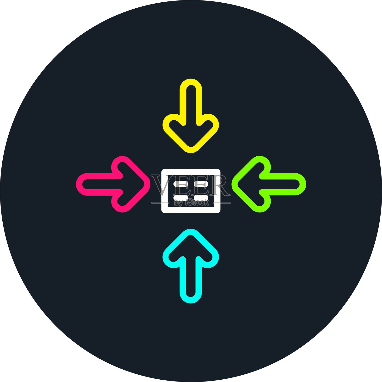 缩小线条多色图标插画图片素材