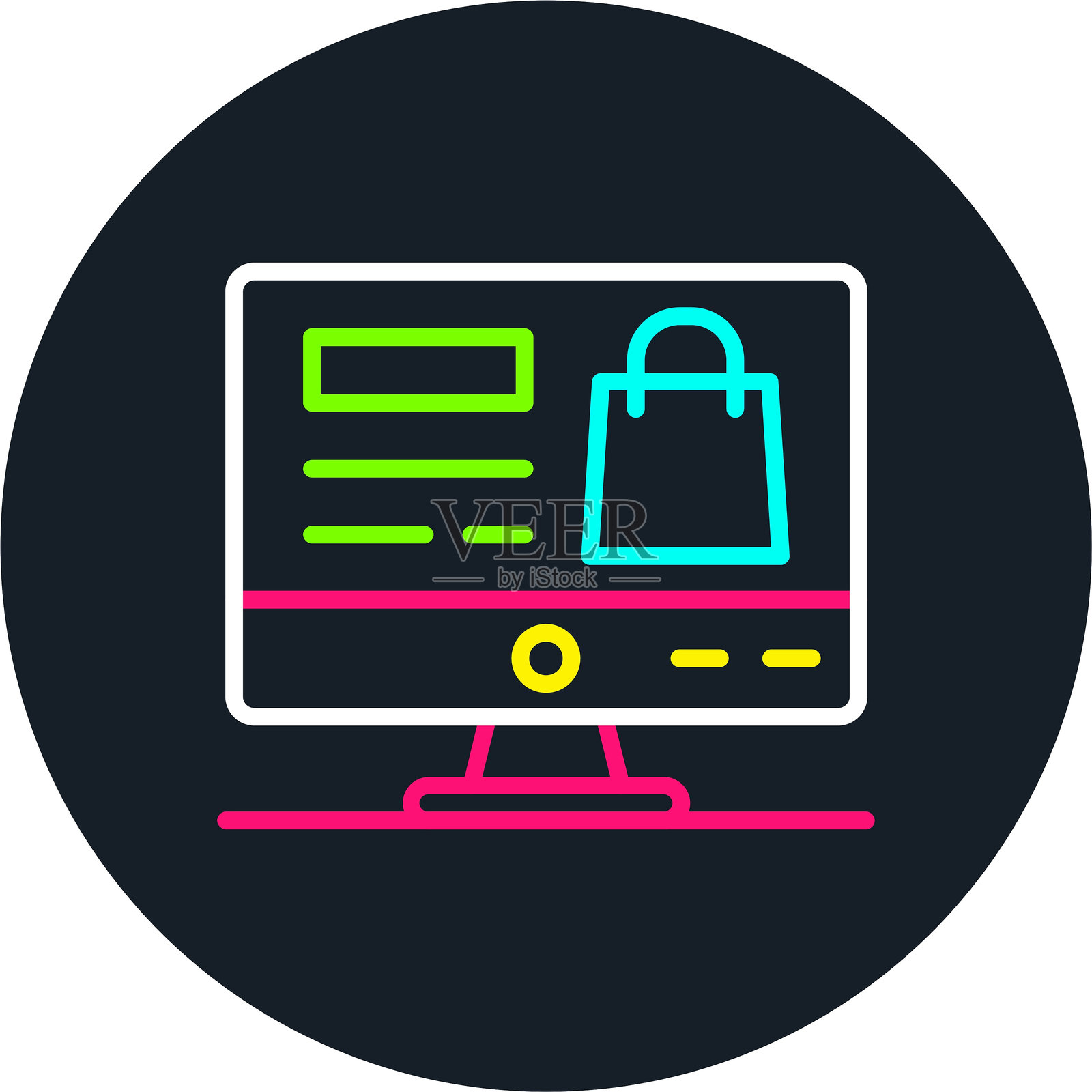 电子商务线条多色图标插画图片素材