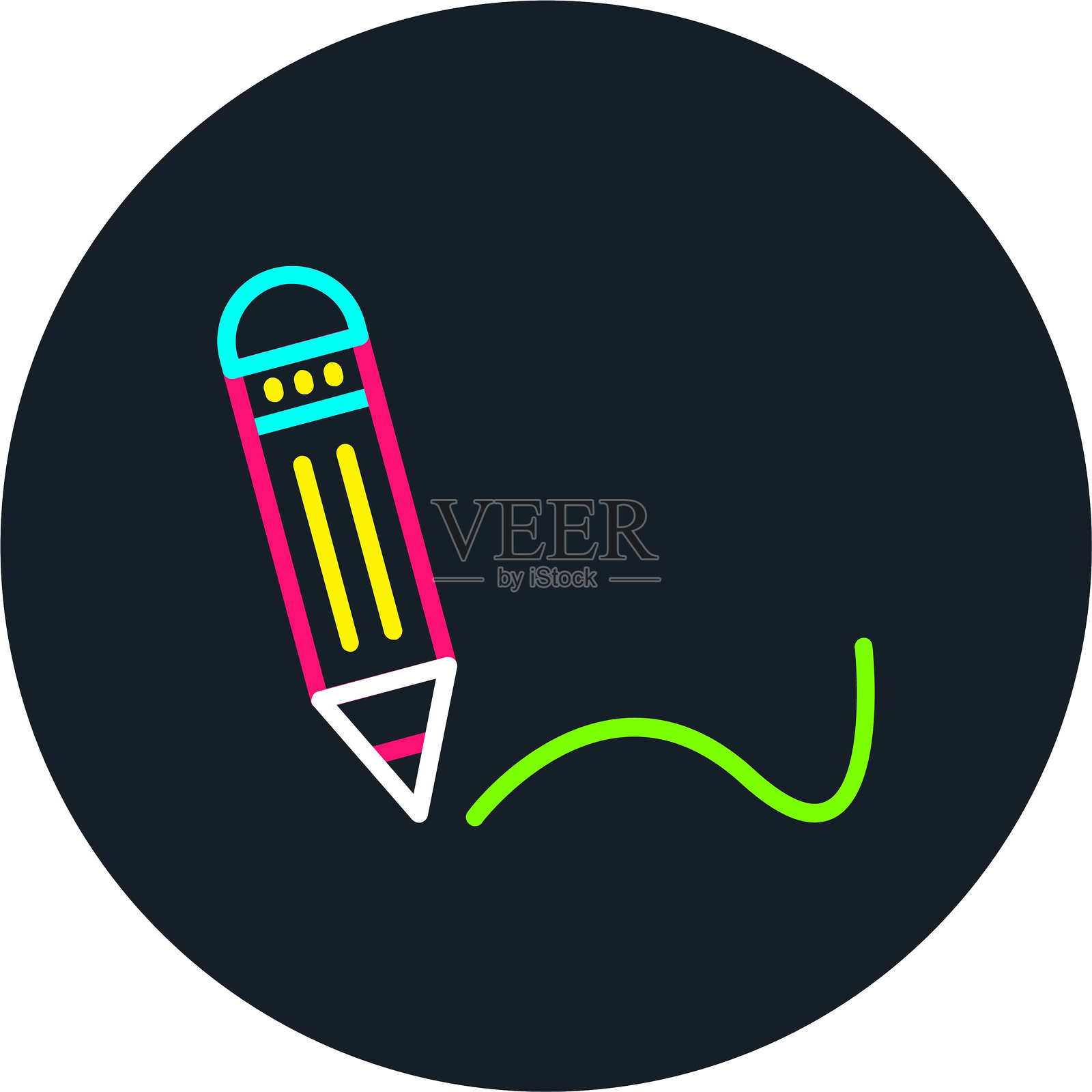 多色铅笔线图标插画图片素材