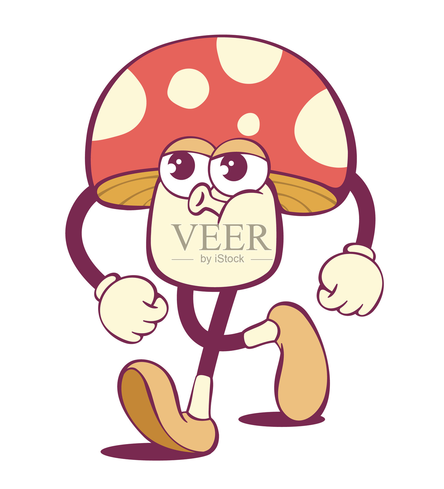 奇幻蘑菇风格的卡通角色插画图片素材