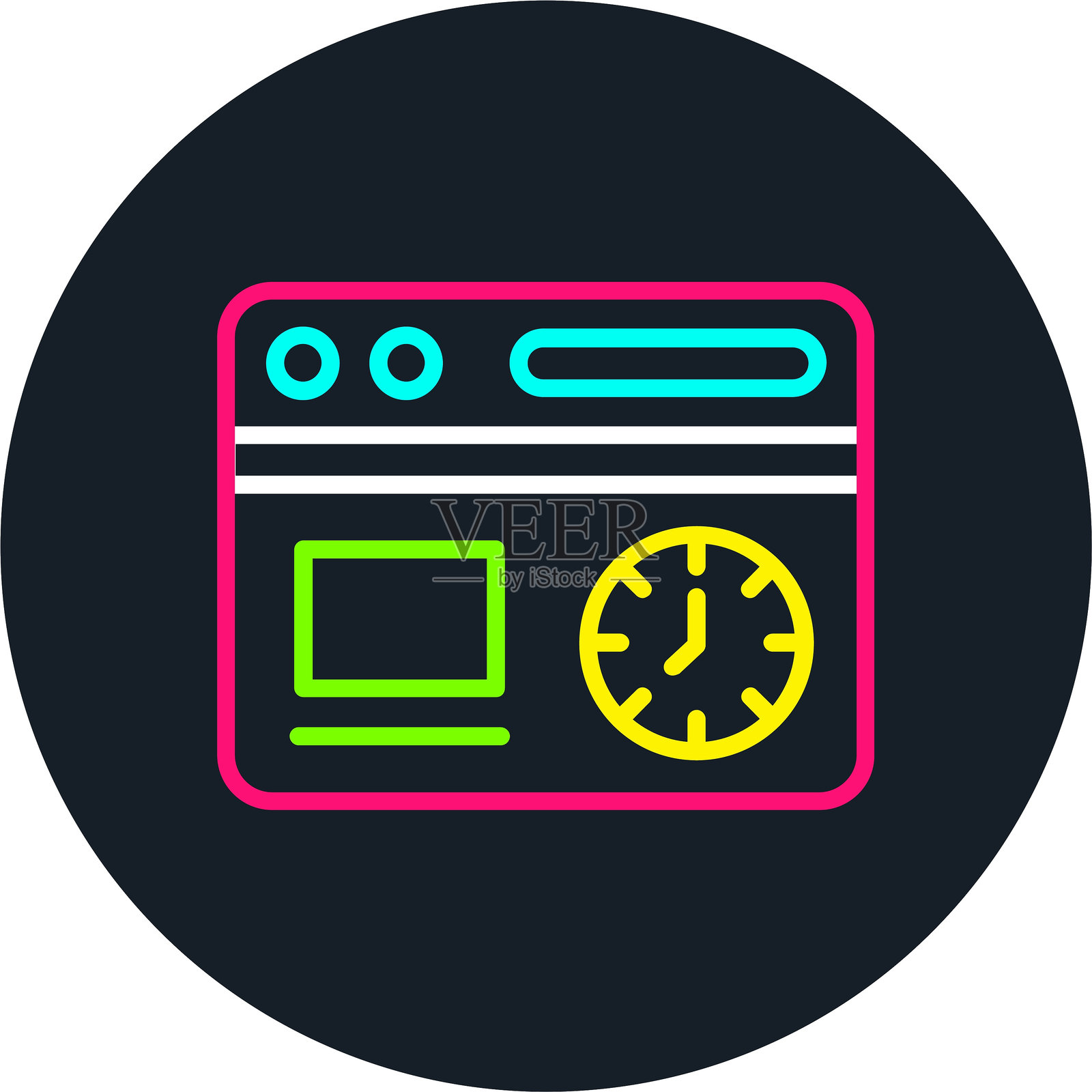 时间线多彩图标插画图片素材