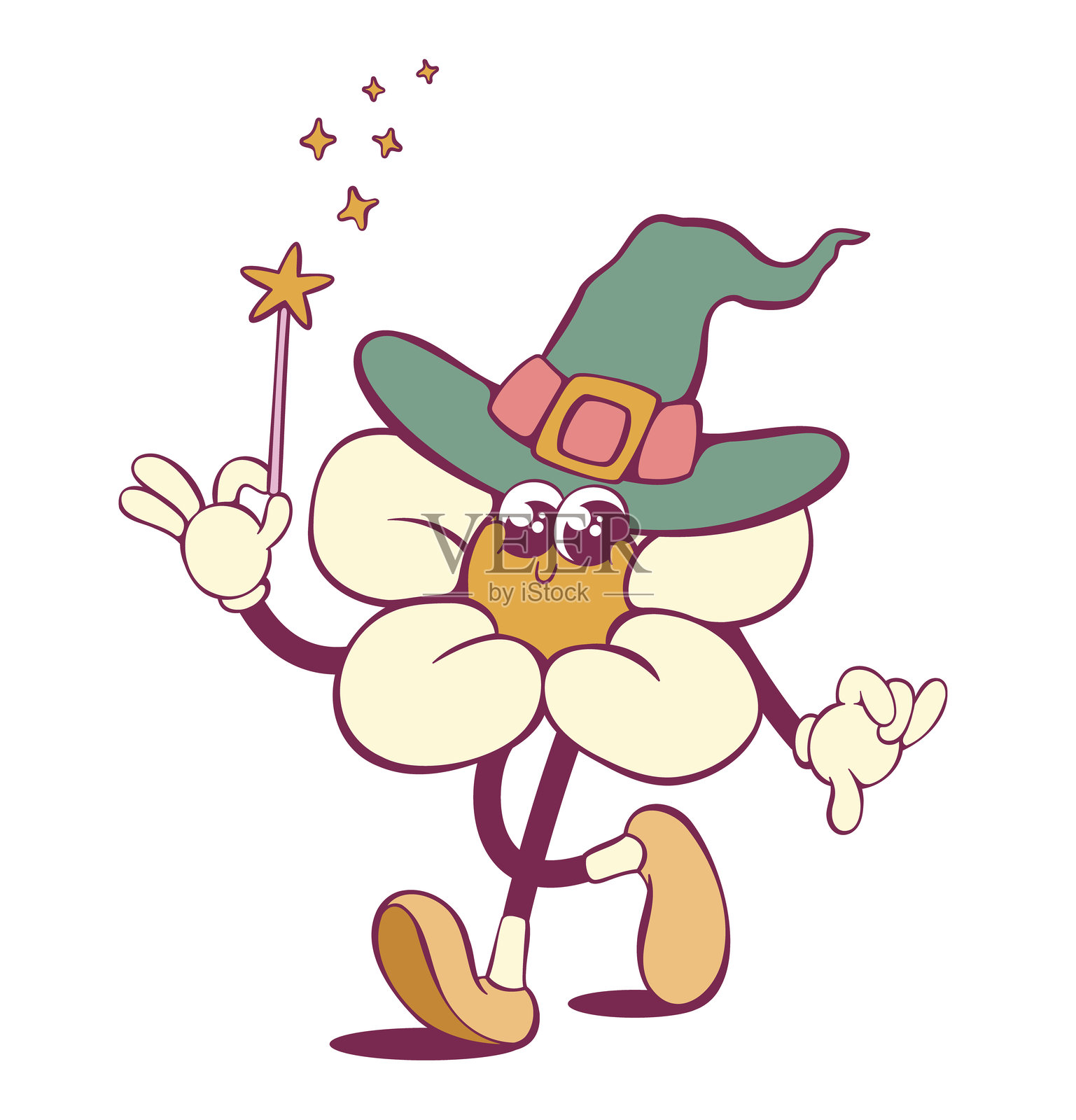 奇幻的时髦雏菊花吉祥物插画图片素材