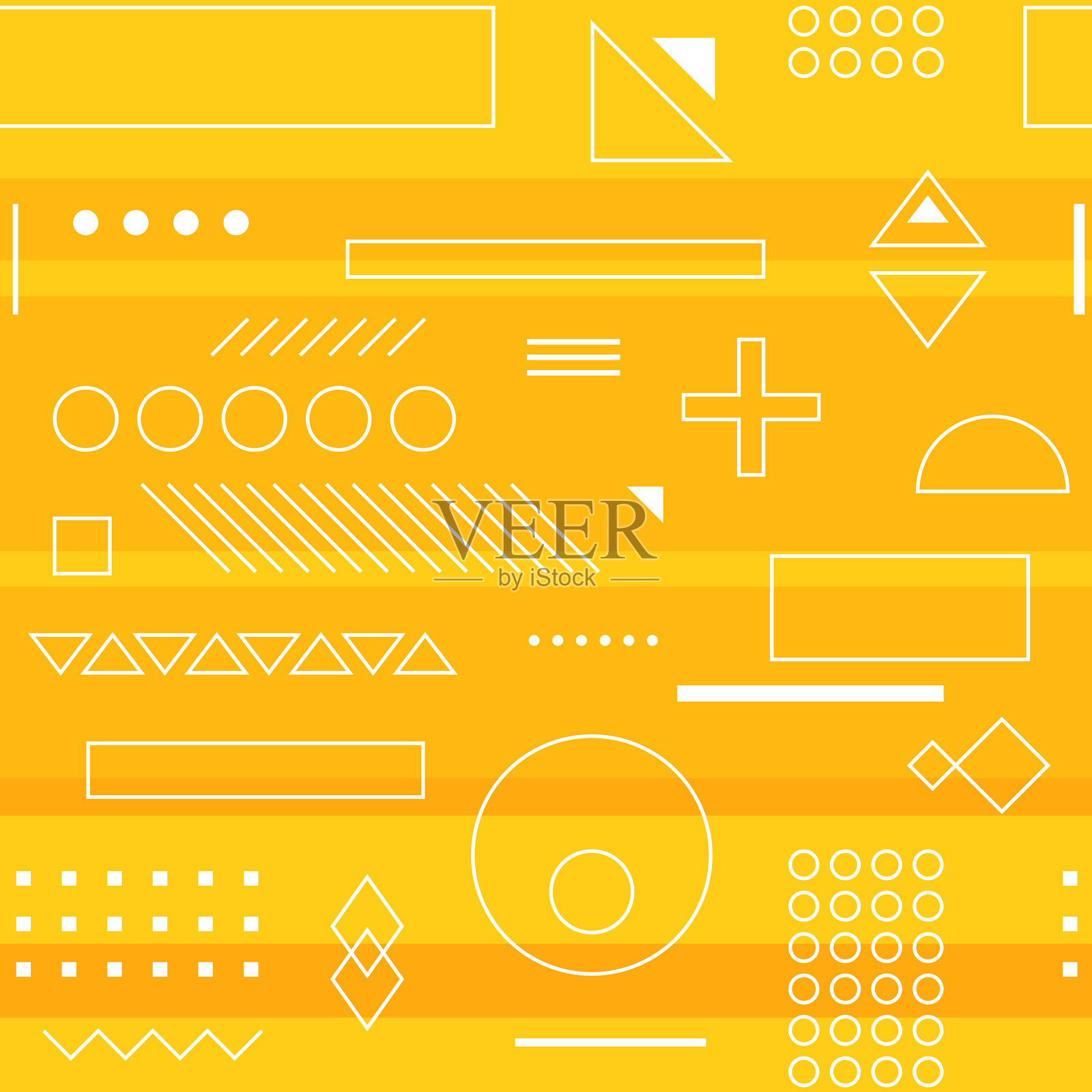 抽象无缝图案与几何图形元素。插画图片素材