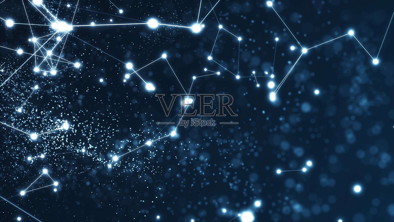 抽象数字流动粒子。网络连接背景。大数据可视化。科技背景。3D渲染。照片摄影图片