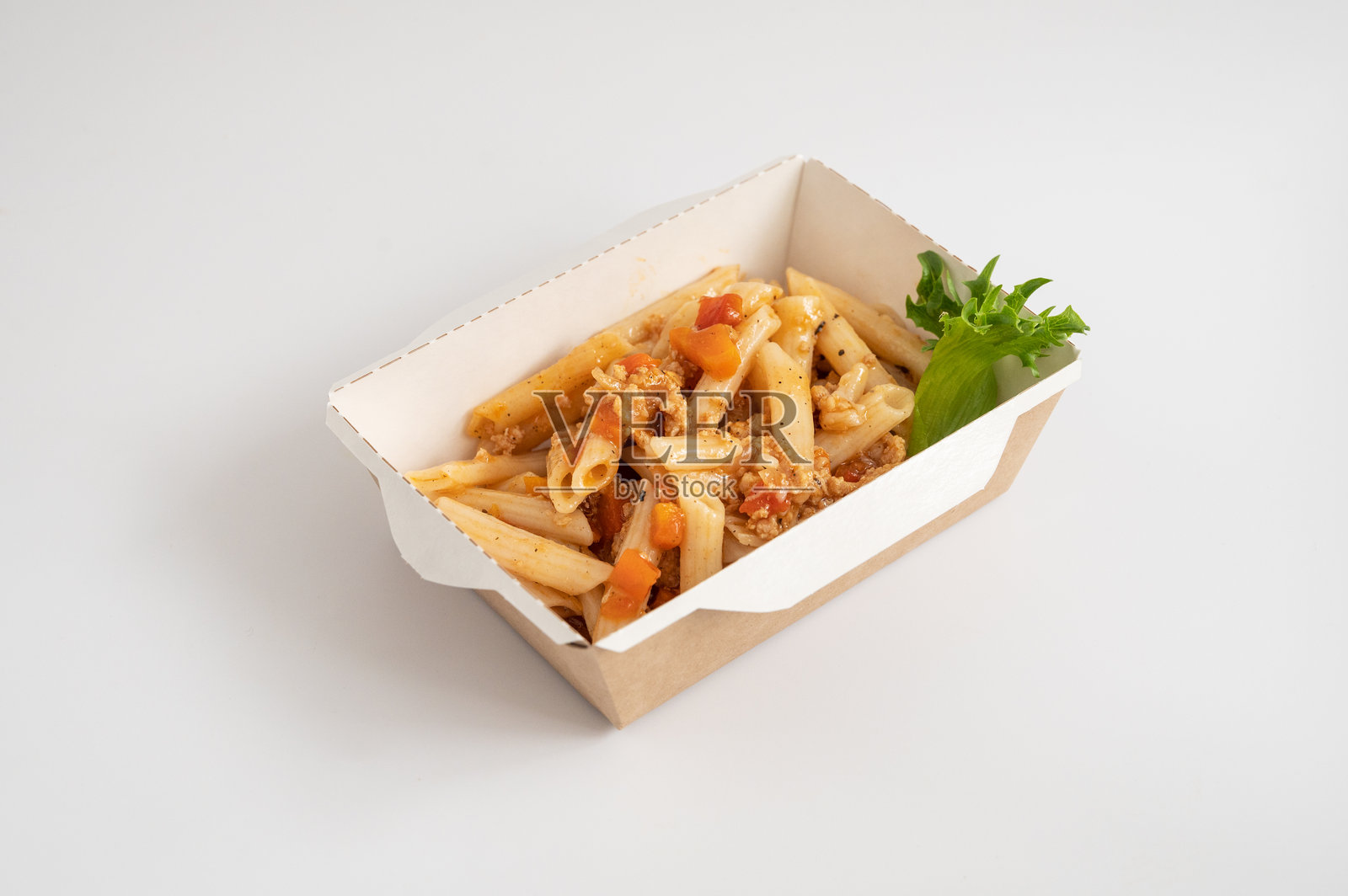 环保餐盒中的外卖餐食照片摄影图片