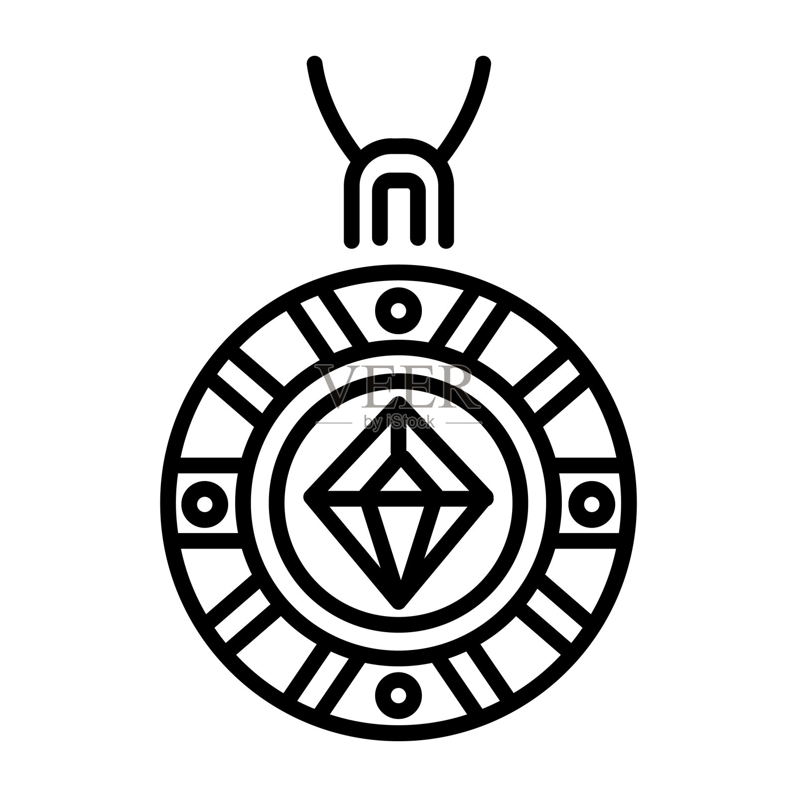 石头护身符插画图片素材