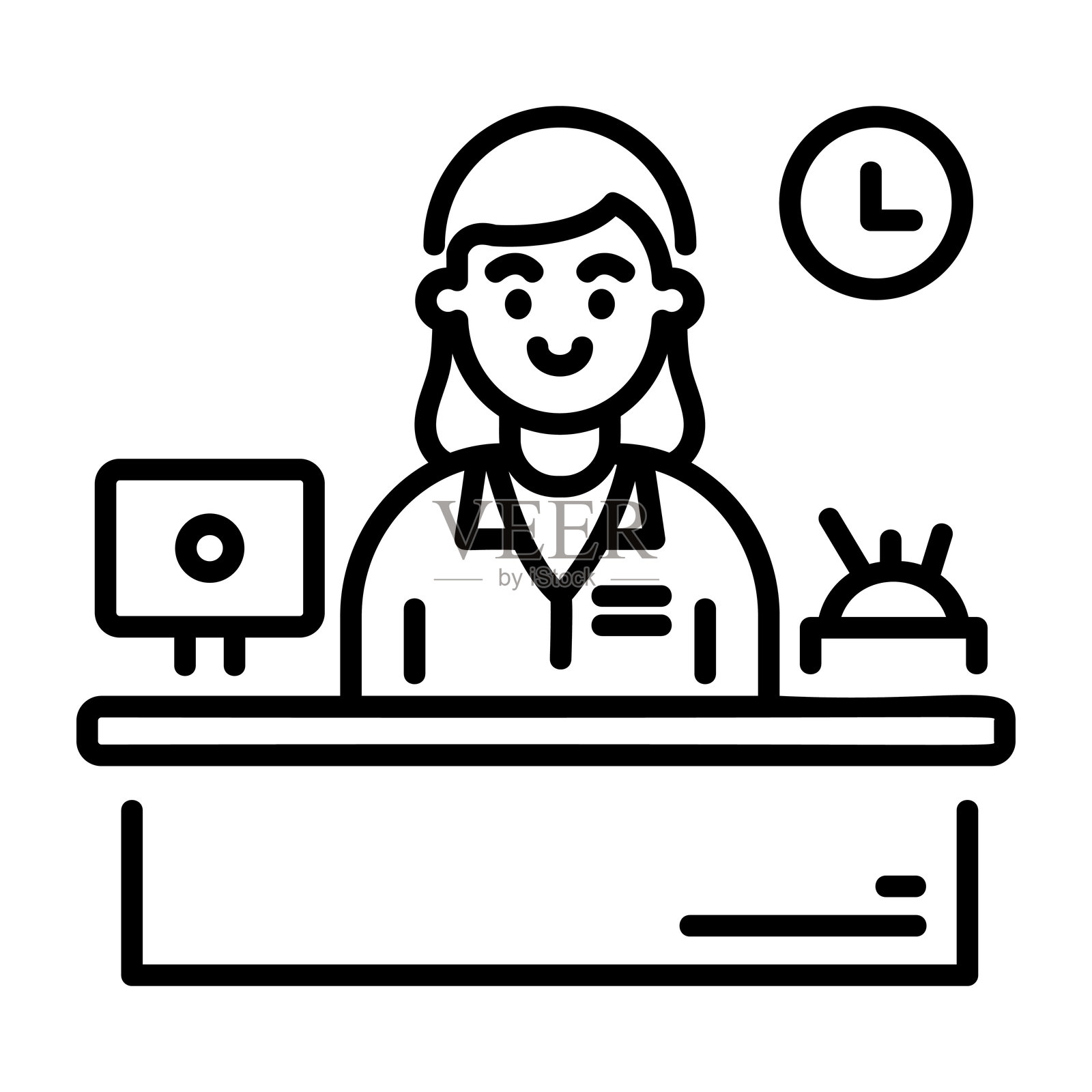 接待员插画图片素材