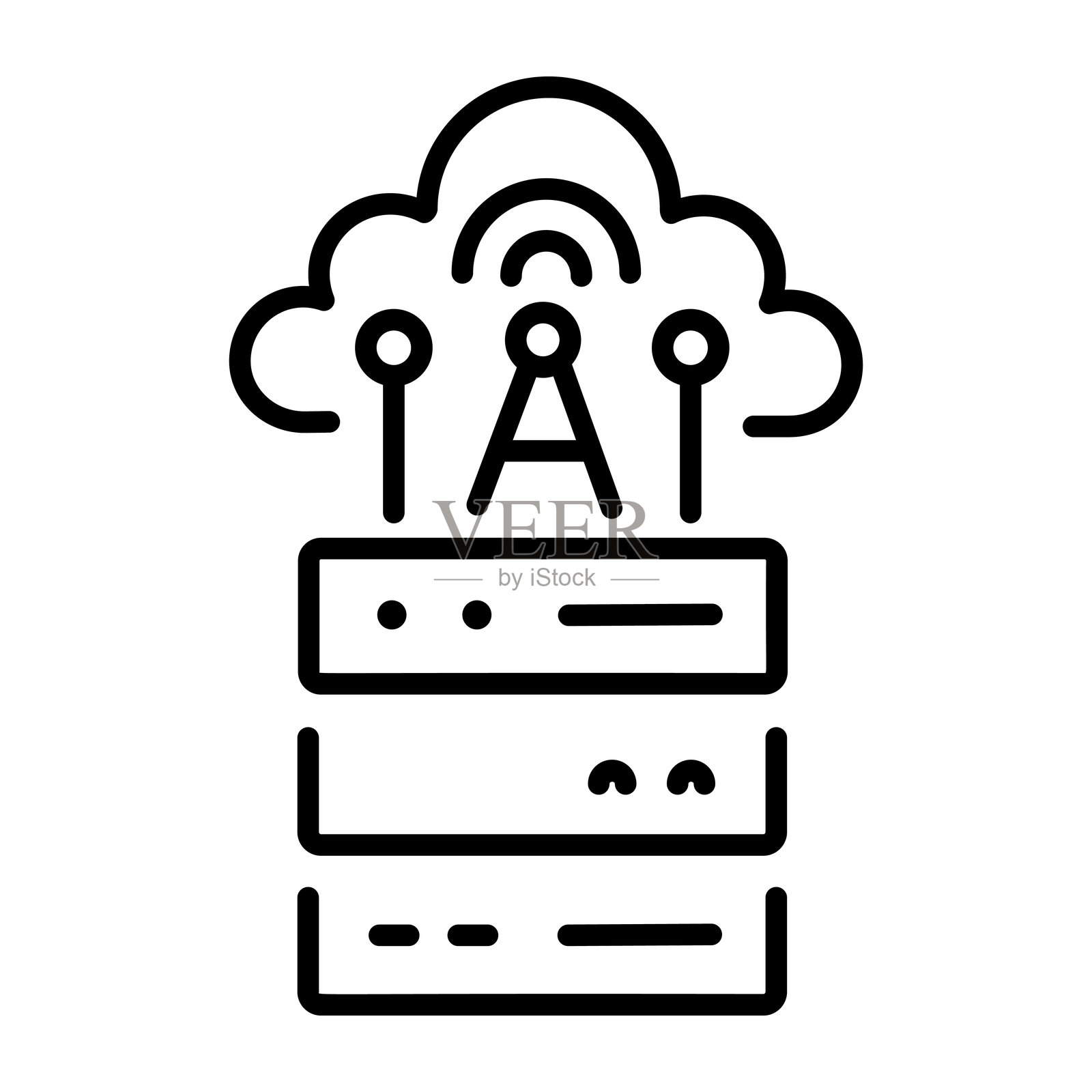 数据塔插画图片素材