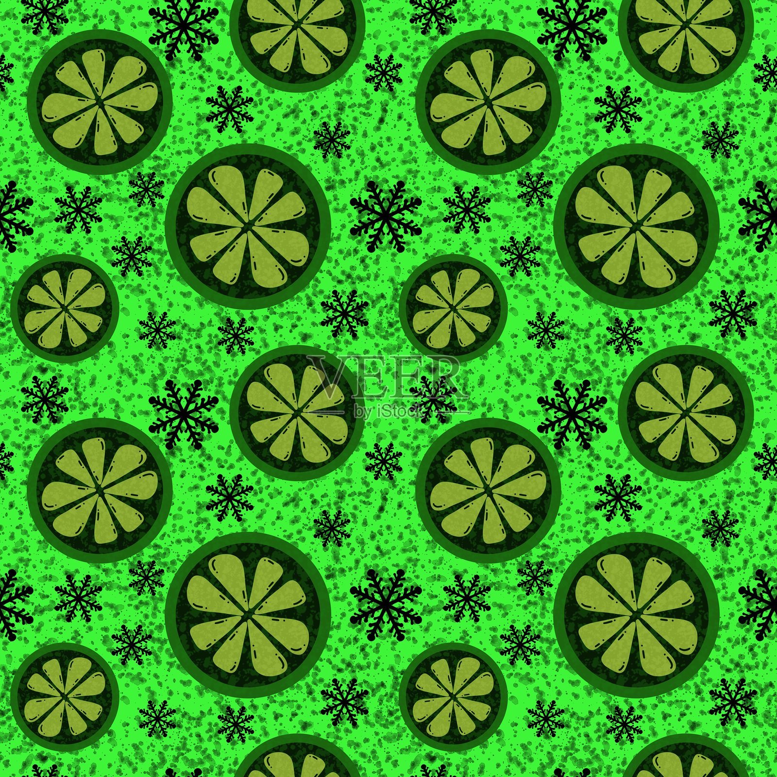 冬季圣诞无缝图案用于包装纸插画图片素材