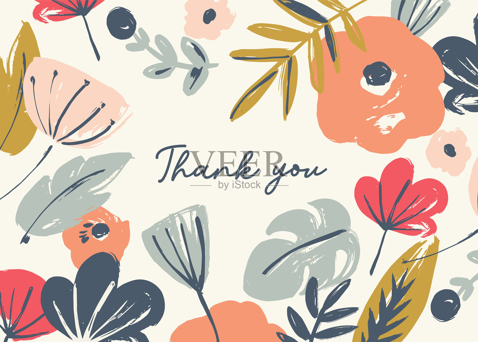 矢量花卉设计。卡片、海报、传单、封面、家居装饰等的模板插画图片素材