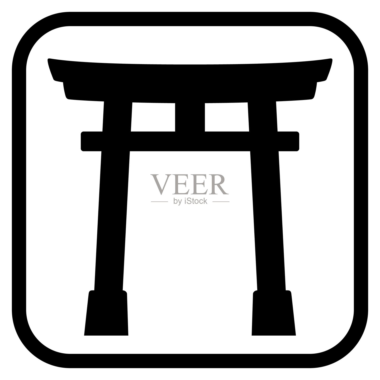 指引神社的标志插画图片素材