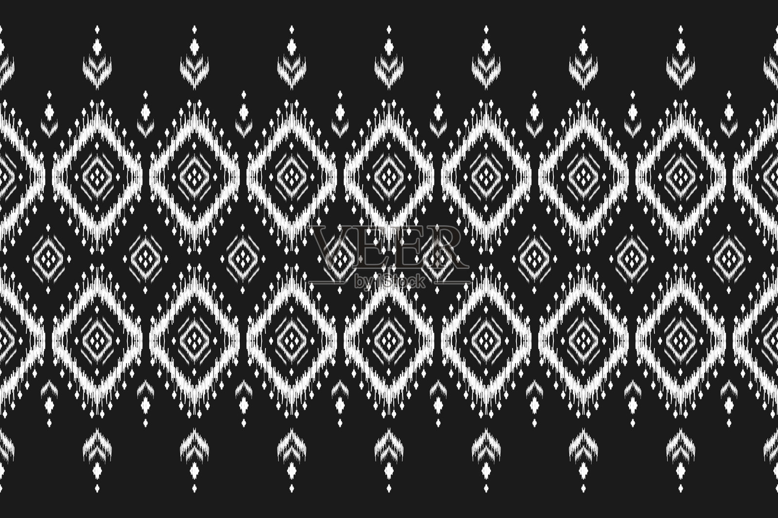 地毯民族伊卡特图案艺术。几何民族伊卡特无缝图案，部落风格，墨西哥风格。插画图片素材