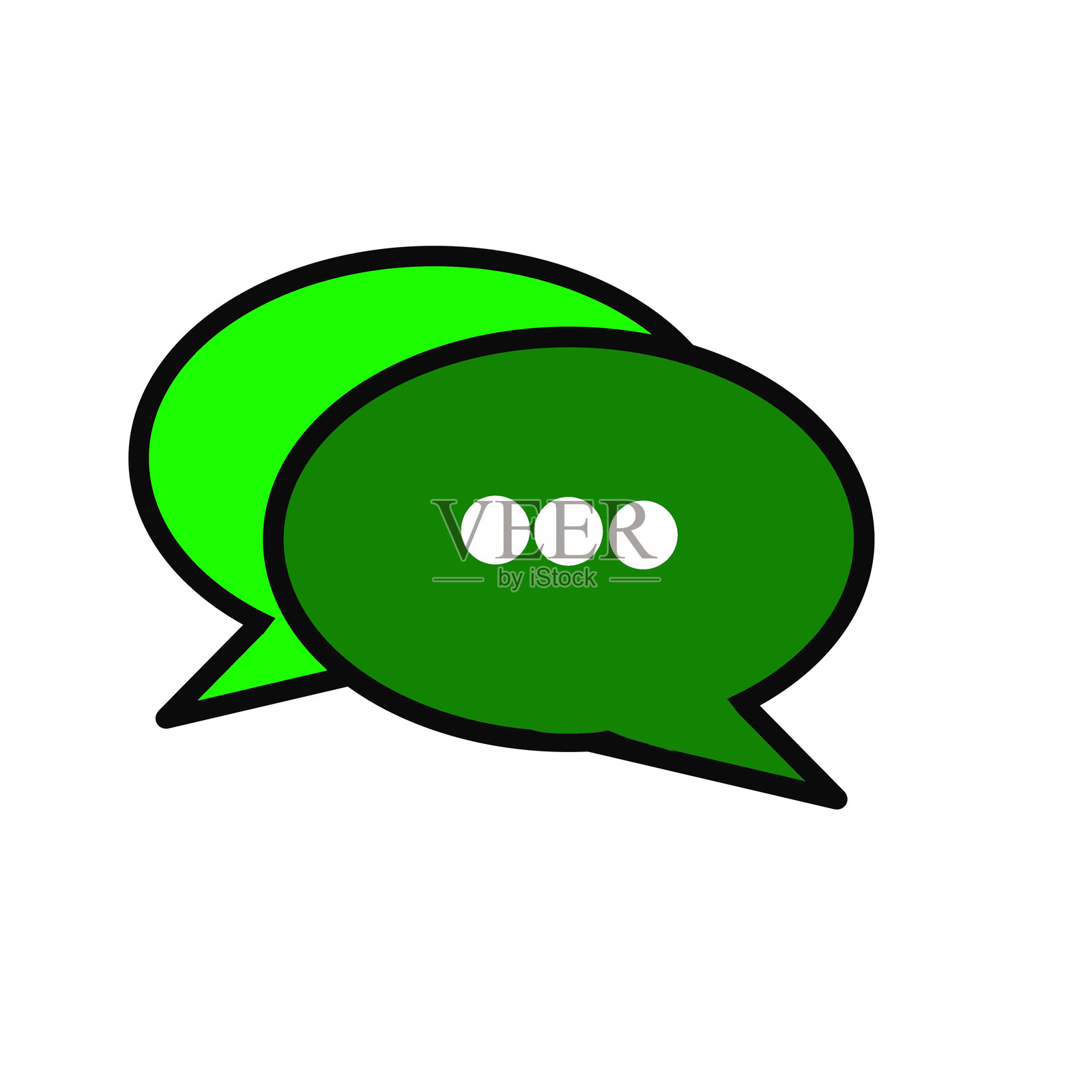 聊天气泡，黑白贴纸，可爱的设计元素插画图片素材