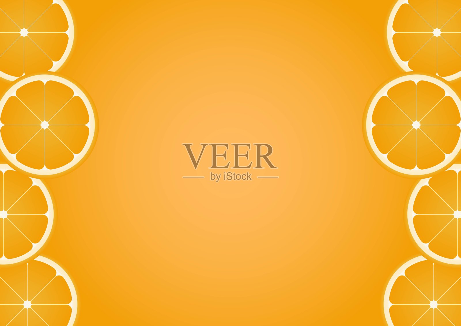 橙色水果背景。插画图片素材