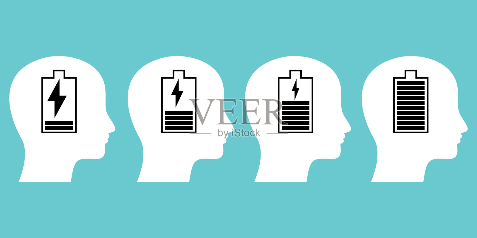 心理治疗的概念，头脑风暴和心理问题解决，背景中有一个人头。插画图片素材