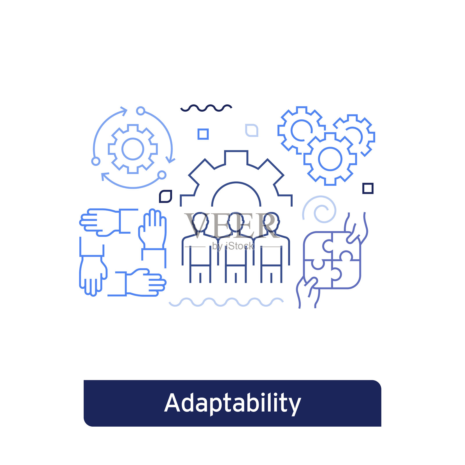 适应性概念矢量插图。可编辑的线条矢量设计。插画图片素材