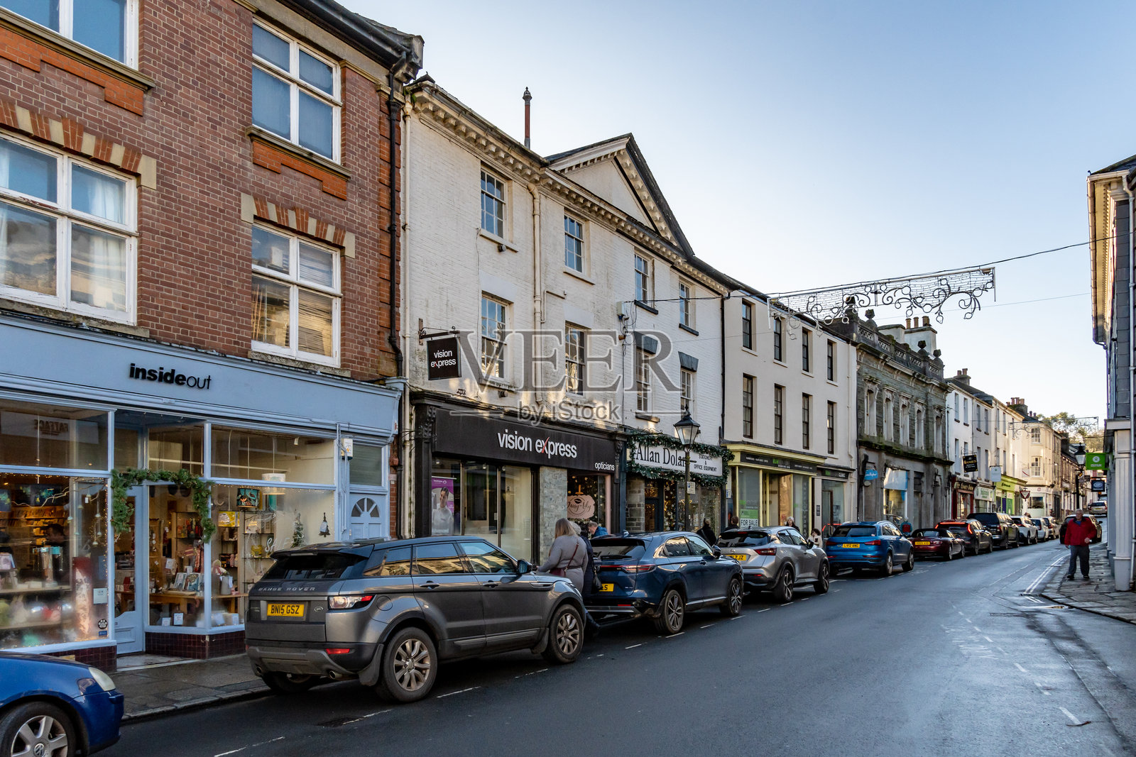 德文郡塔维斯托克的高街商店照片摄影图片