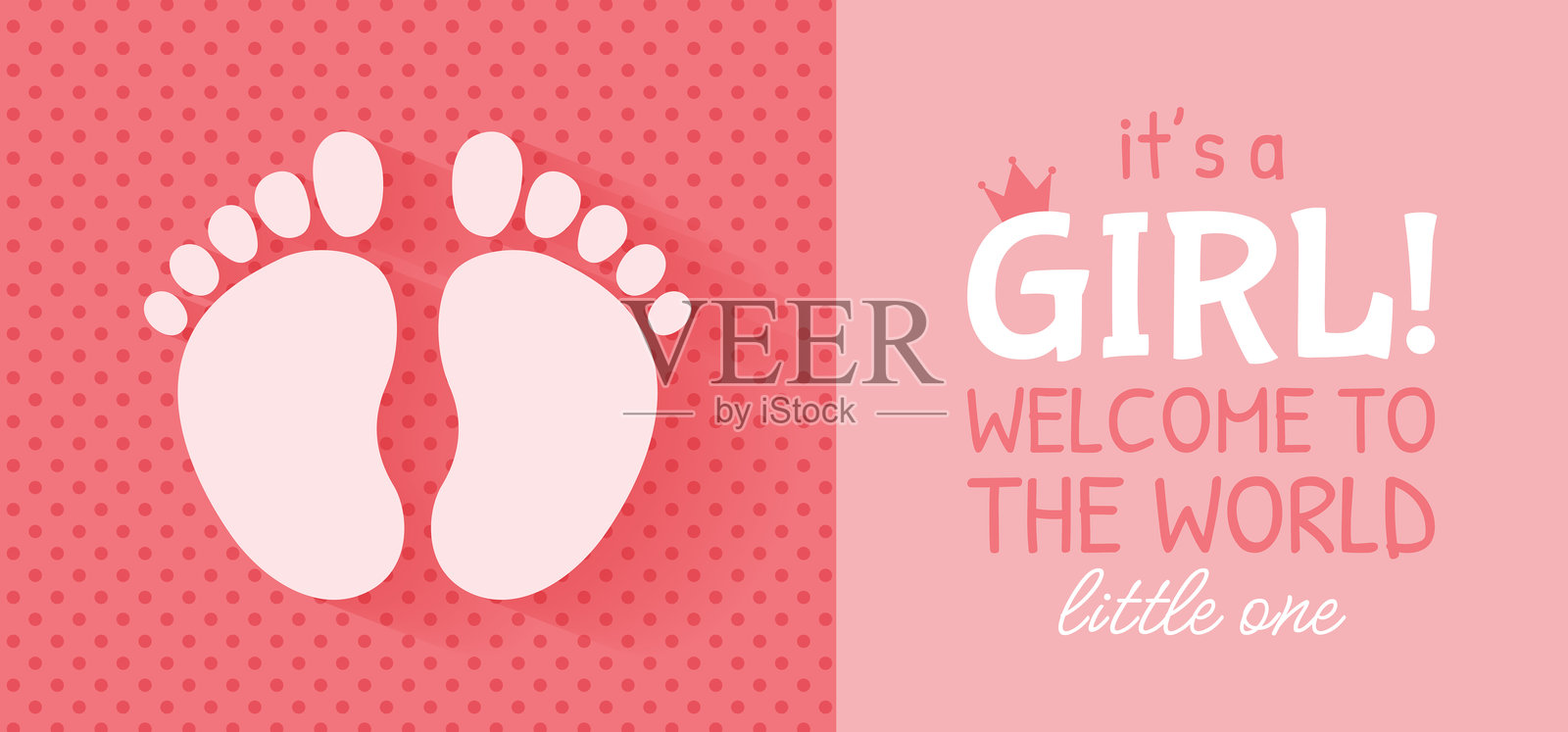 横向婴儿洗礼邀请卡。插画图片素材