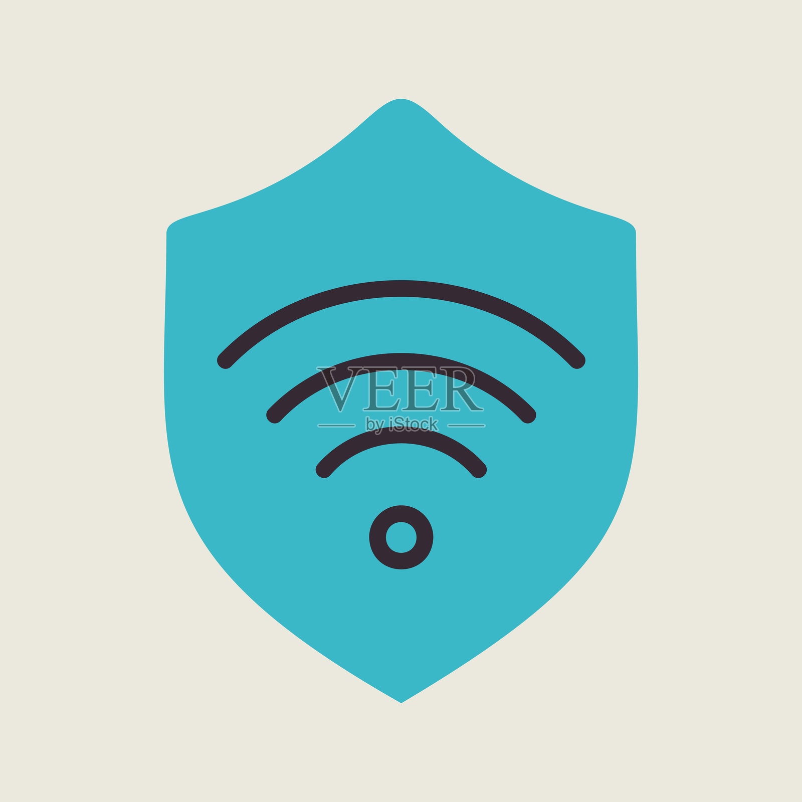 保护WiFi矢量图标。私人网络插画图片素材