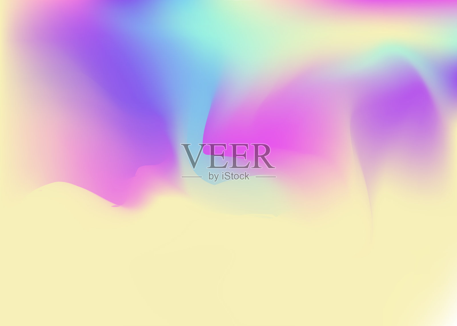 彩虹色纹理。模糊的闪光。全息背景。复古多彩背景。柔和金属箔。抽象渐变。紫色柔和渐变。塑料封面。蓝色彩虹色纹理。插画图片素材