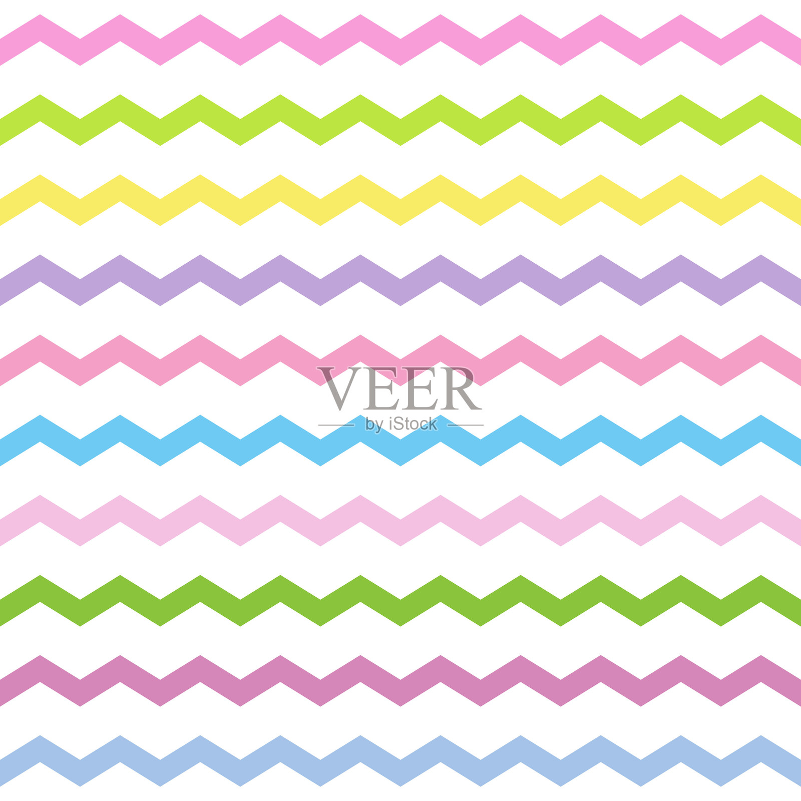 彩色锯齿形无缝图案纹理插画图片素材