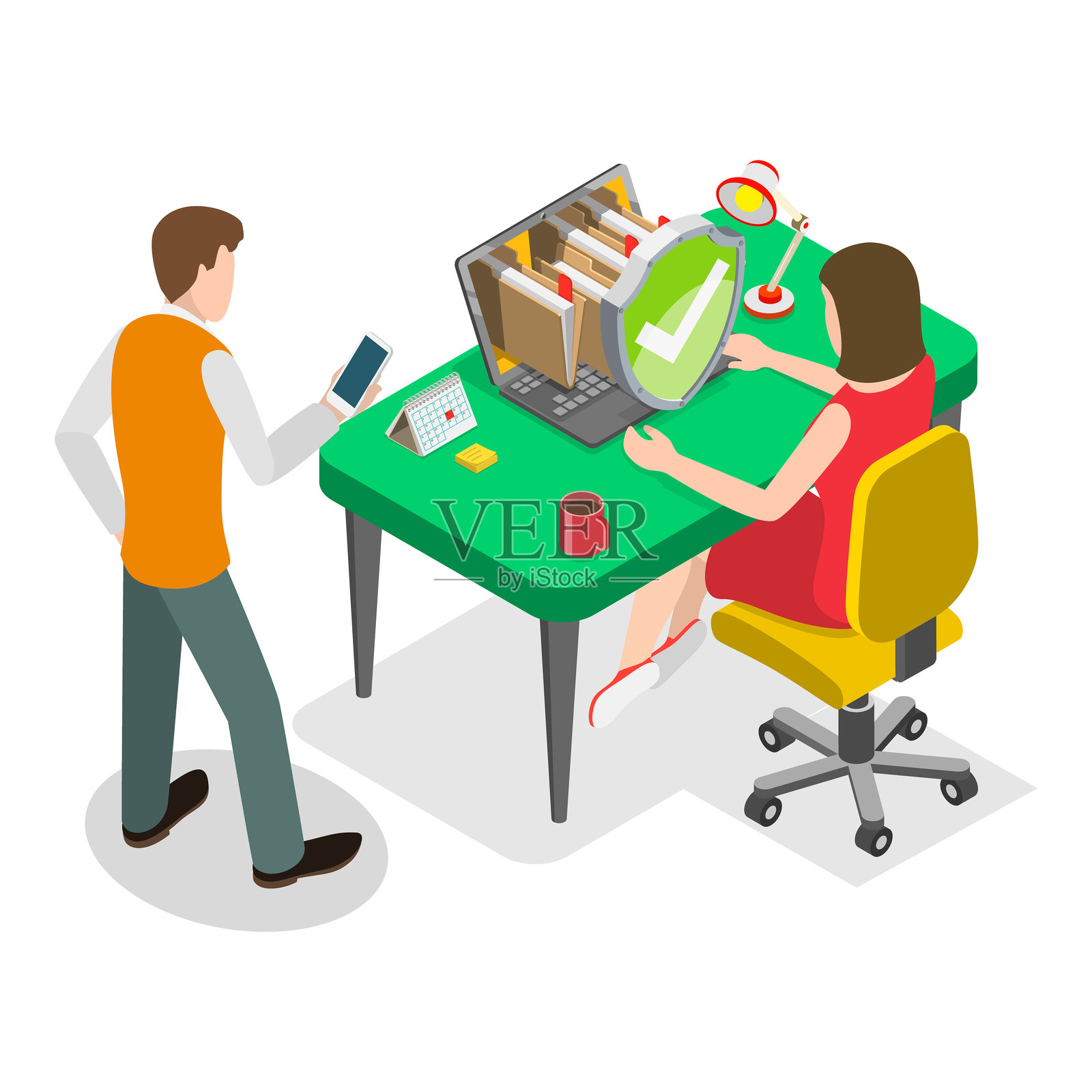 服务订阅的3D等距平面矢量插图。项目1插画图片素材