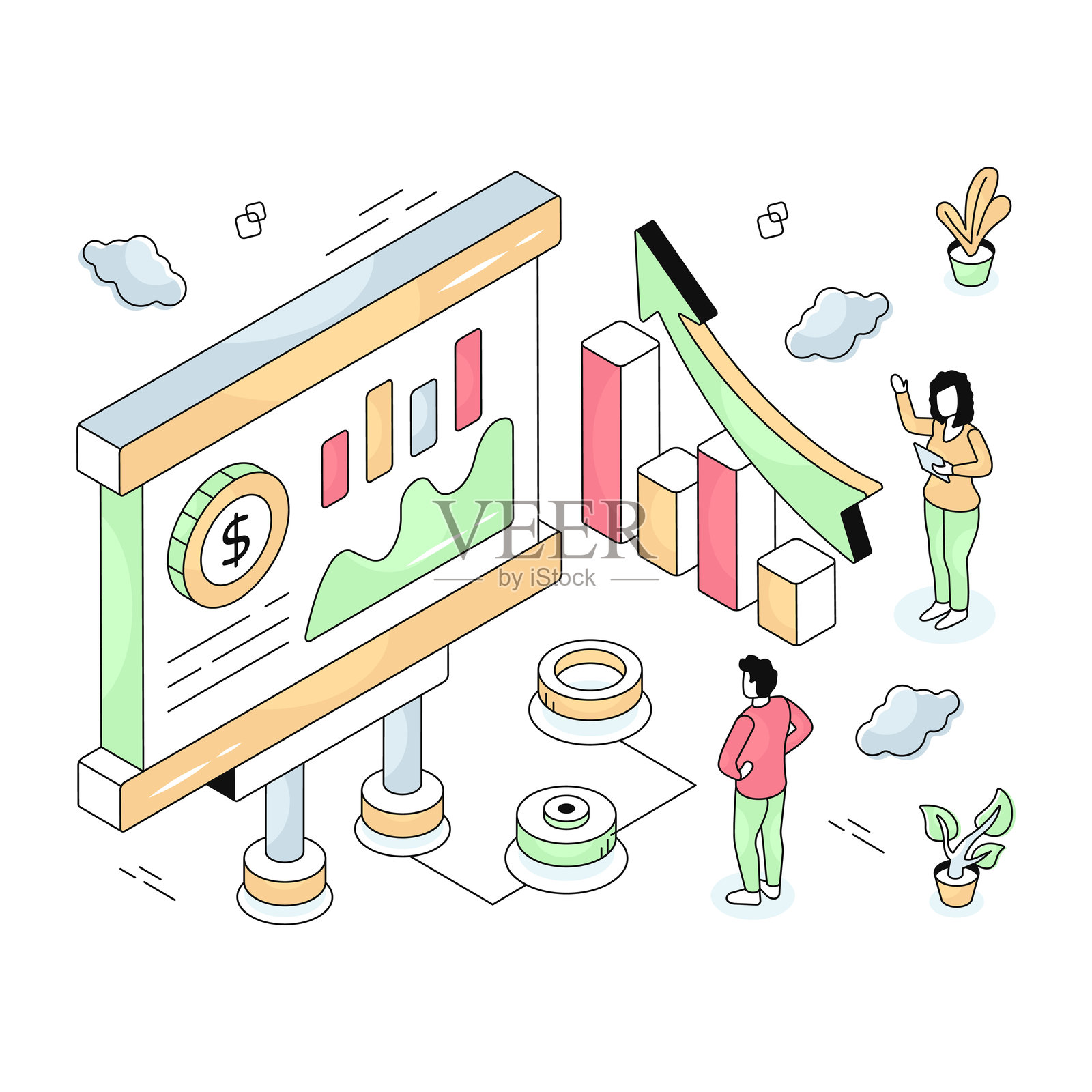 商业演示插画图片素材