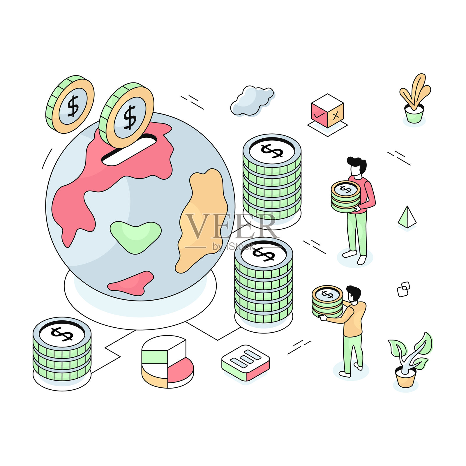 全球货币插画图片素材