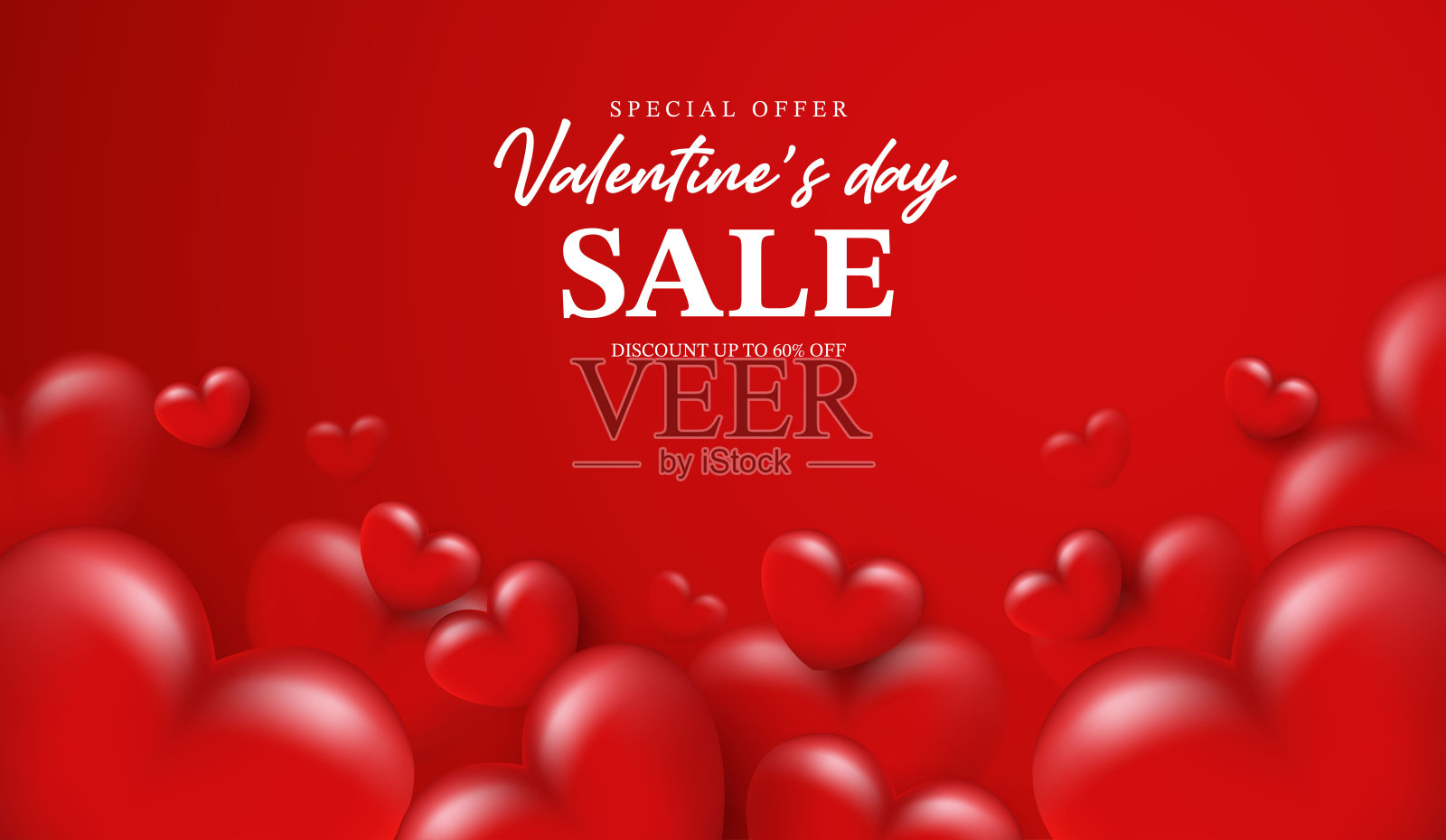 情人节促销海报或横幅，粉色背景上有心形符号。适用于爱情和情人节概念的促销和购物模板或背景。矢量设计。插画图片素材