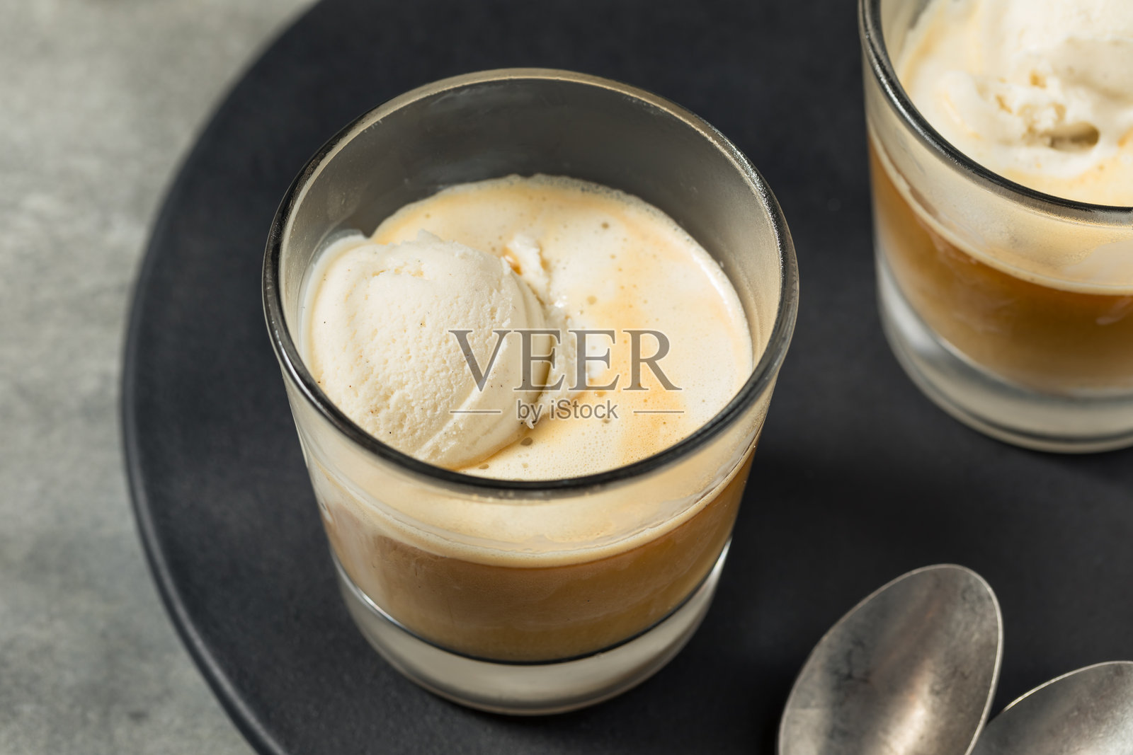 自制意式咖啡冰淇淋照片摄影图片