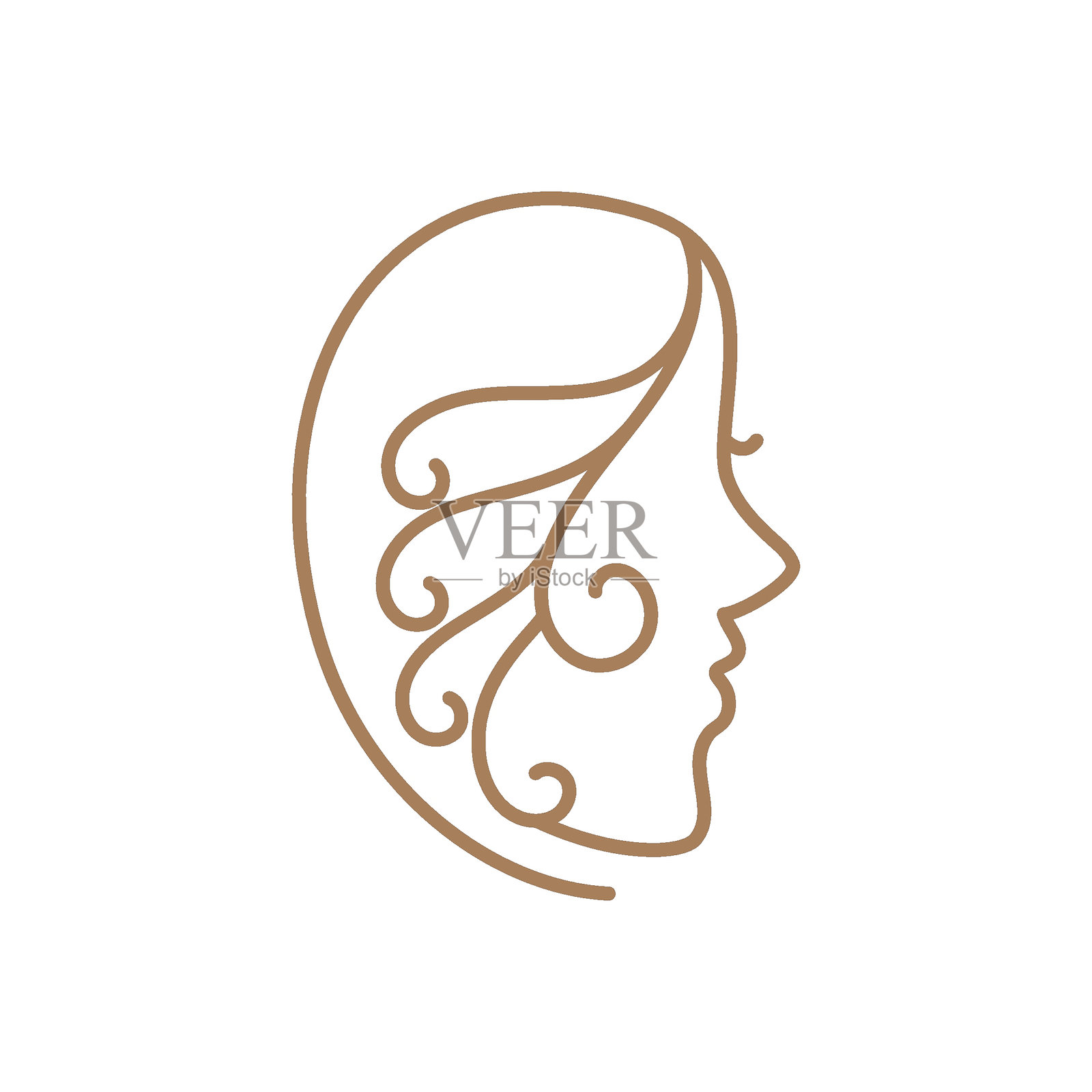 美丽女性面孔标志图标插画图片素材