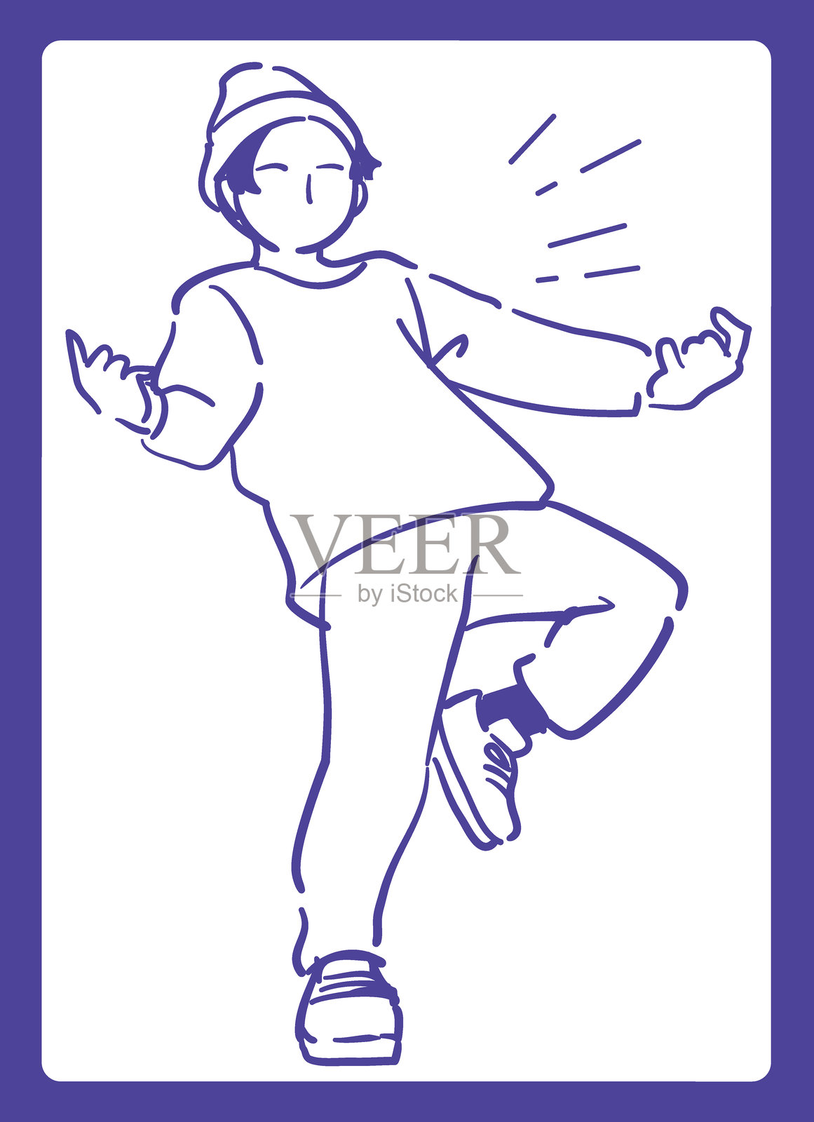 跳Hip-Hop的男人。矢量插图。插画图片素材