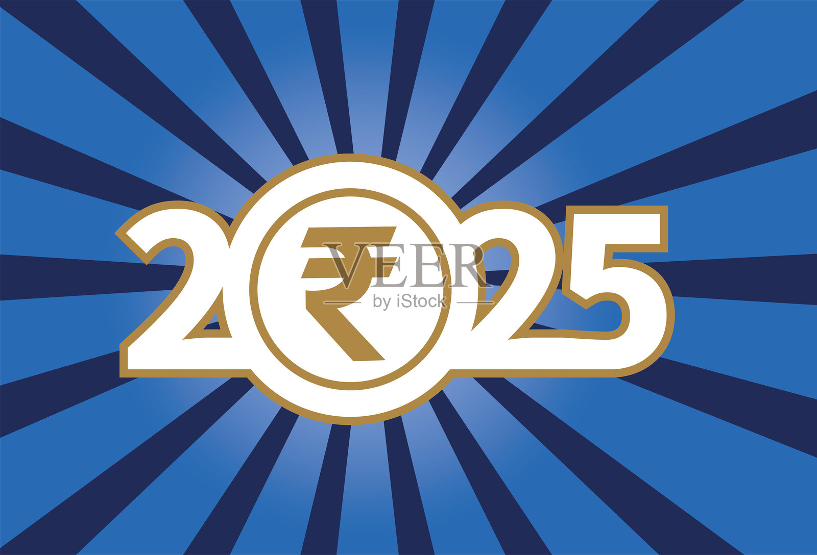 2025与印度货币图标。插画图片素材