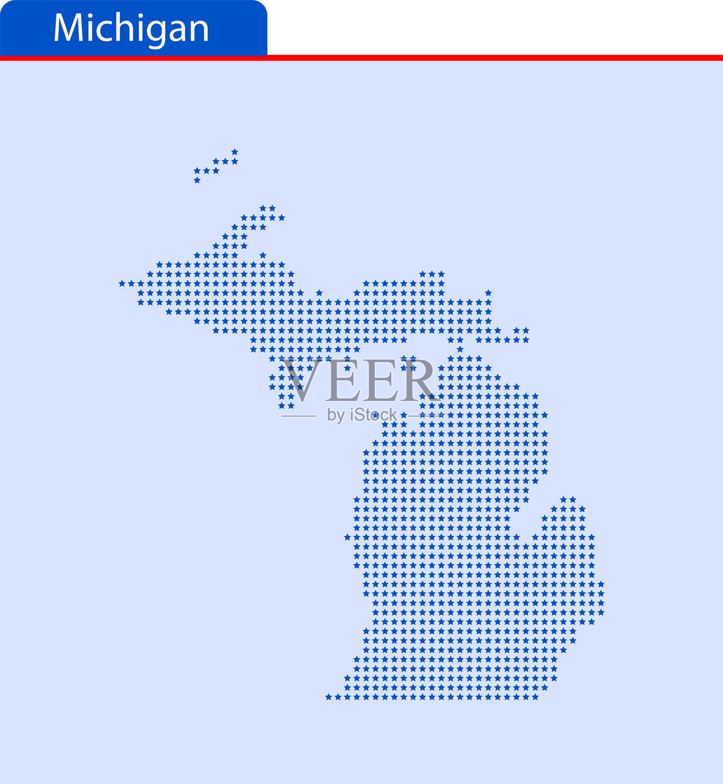 密歇根州地图插画图片素材