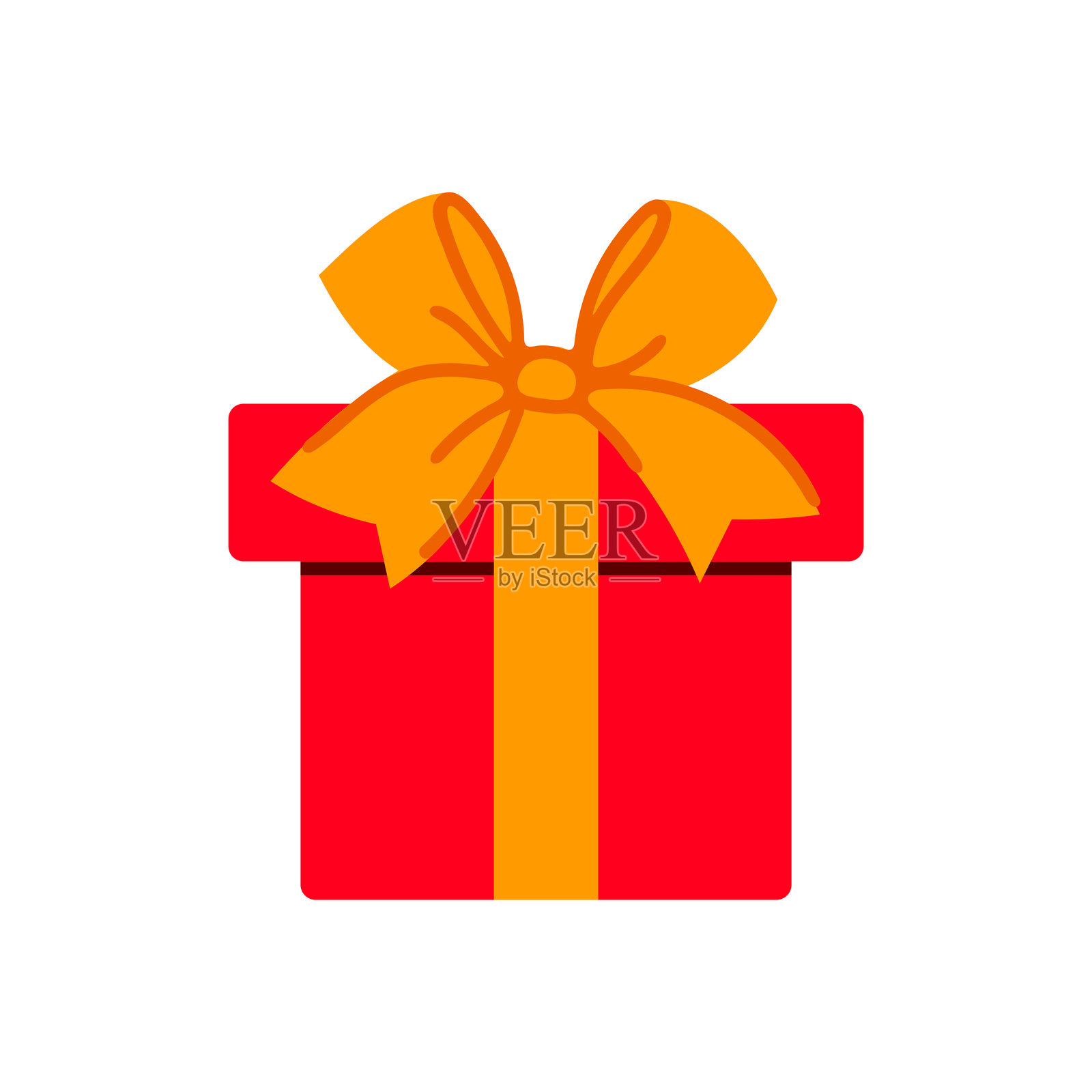 礼物盒图标。情人节浪漫图标。礼物盒图标的扁平插图。插画图片素材