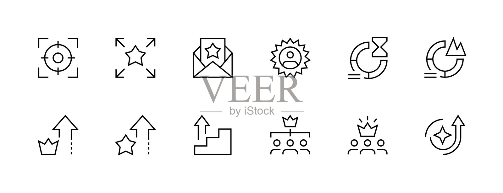 目标和使命图标集合。插画图片素材