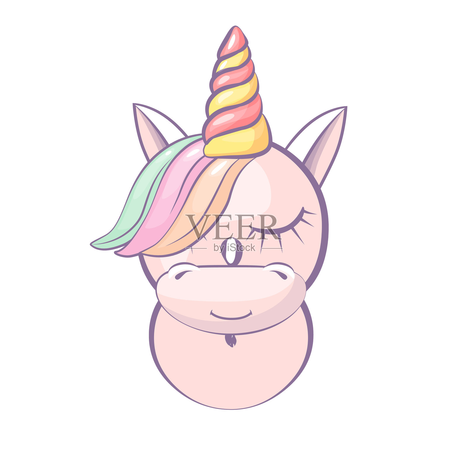 卡通数字8，像独角兽，数字八的卡通形象，结合动物概念。适用于教育卡片、贺卡或游戏的书法、字母设计和排版。插画图片素材