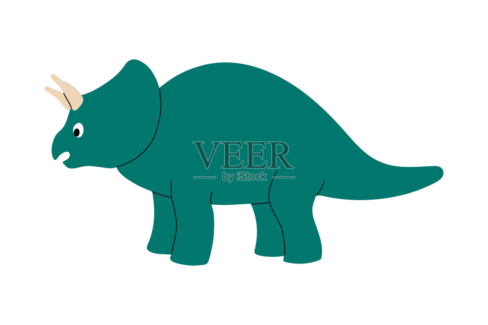 可爱的三角龙角色。插画图片素材