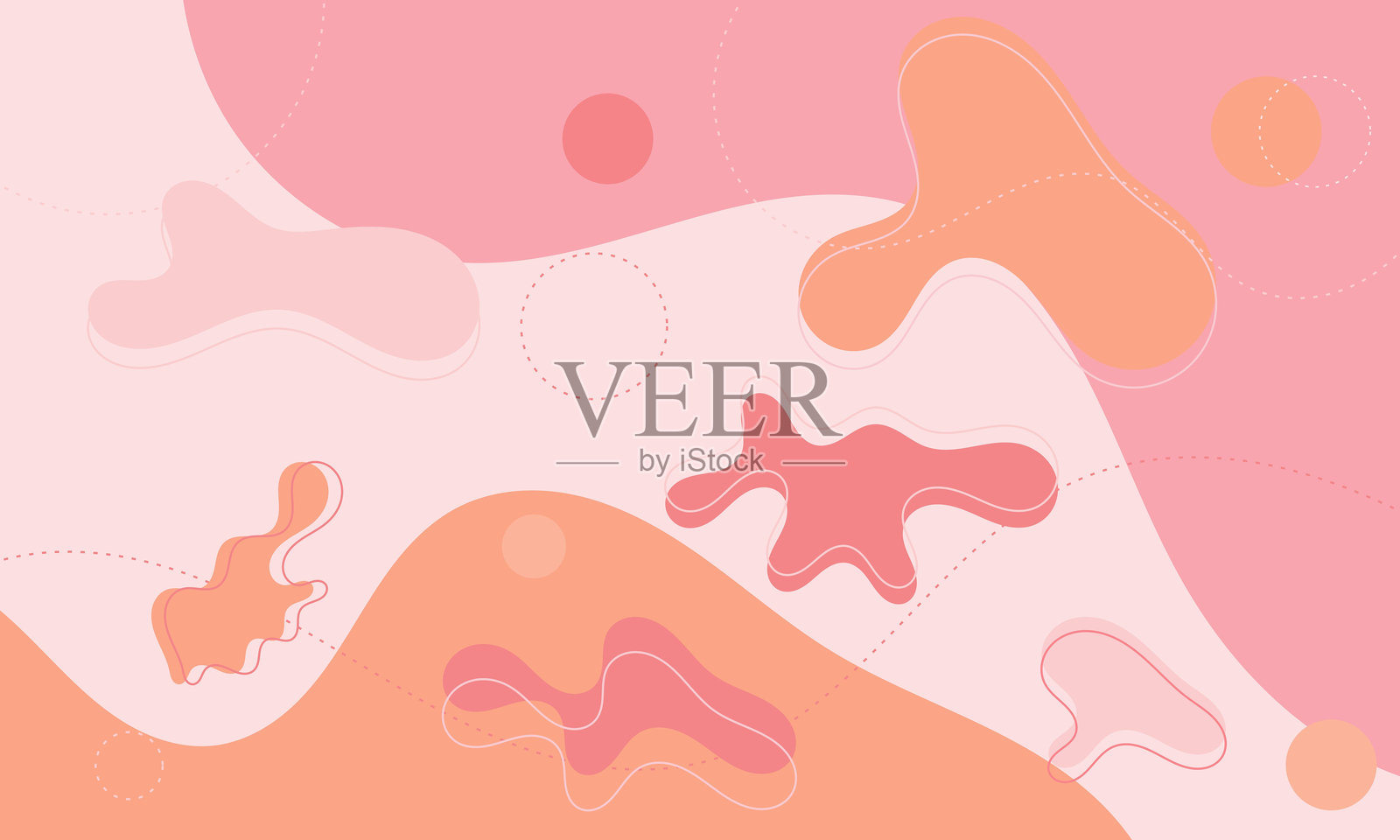 抽象背景。柔和色调的抽象背景。以粉色和橙色为主的抽象形状。矢量插图。柔和色彩背景。插画图片素材
