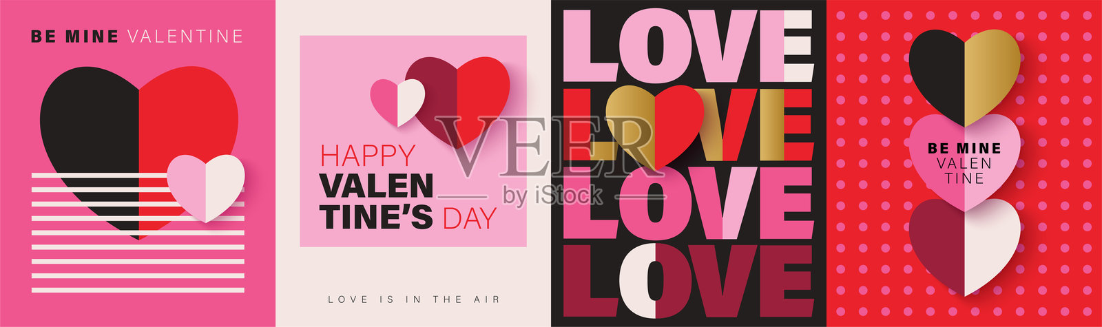 情人节快乐的手写书法排版，背景为粉色，独立展示。适合于庆祝2月14日情人节的浪漫模板设计。插画图片素材