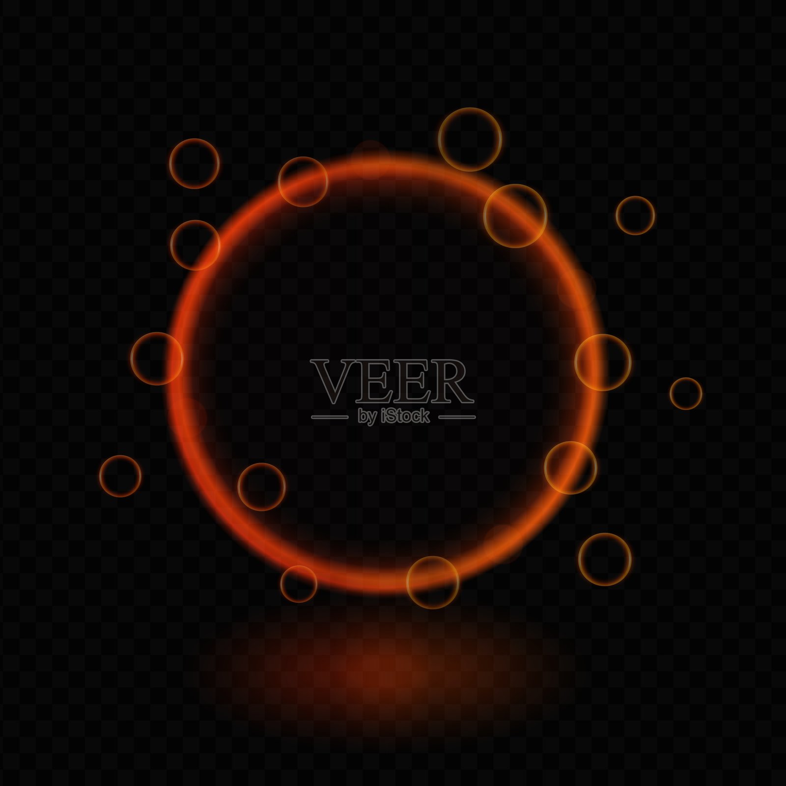 霓虹渐变魔法圆圈。发光的多彩环，未来感光效应，光束，反射，气泡，科幻能量，发光光环，科技框架，鲜艳的光辉，数字界面插画图片素材