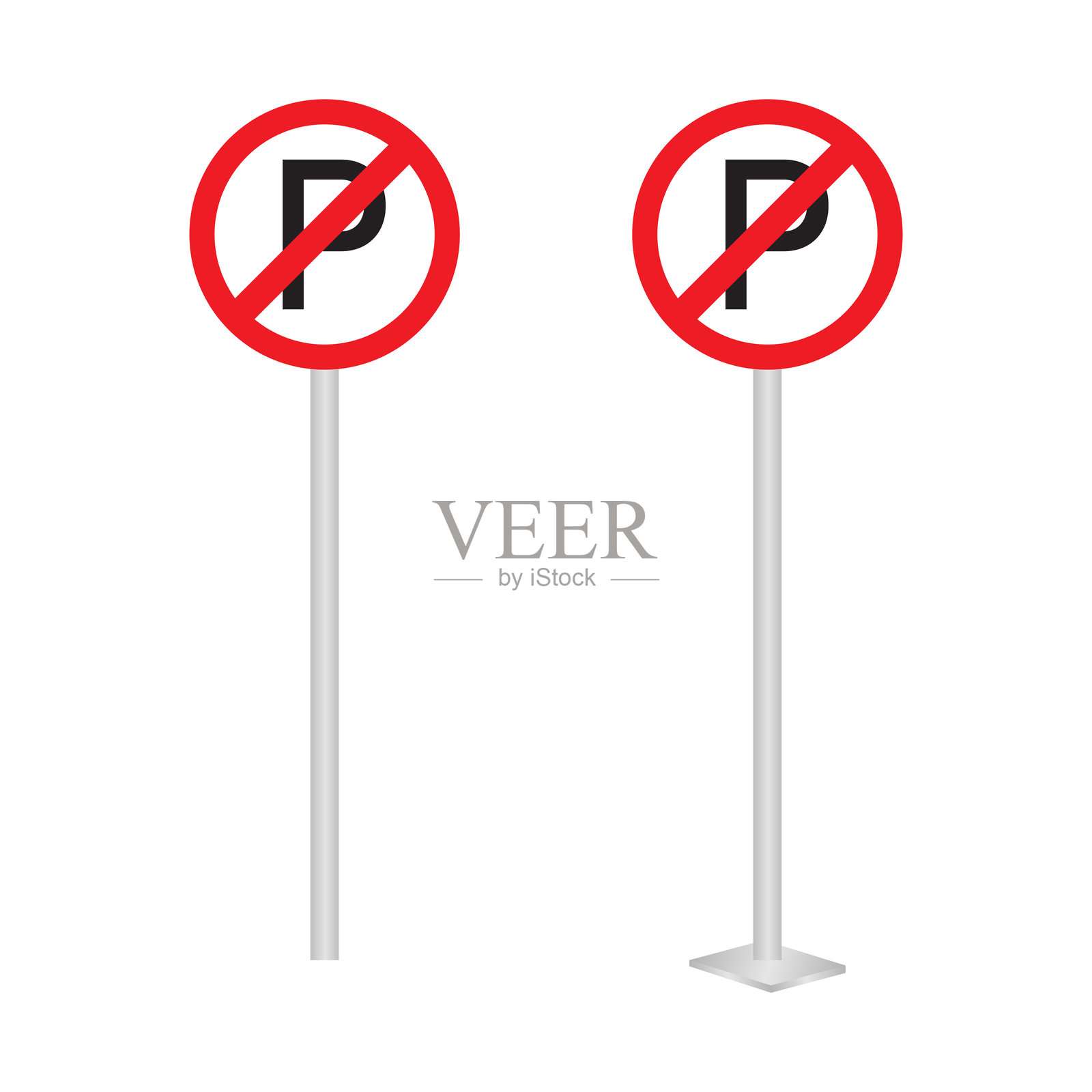 禁止停车标志。插画图片素材