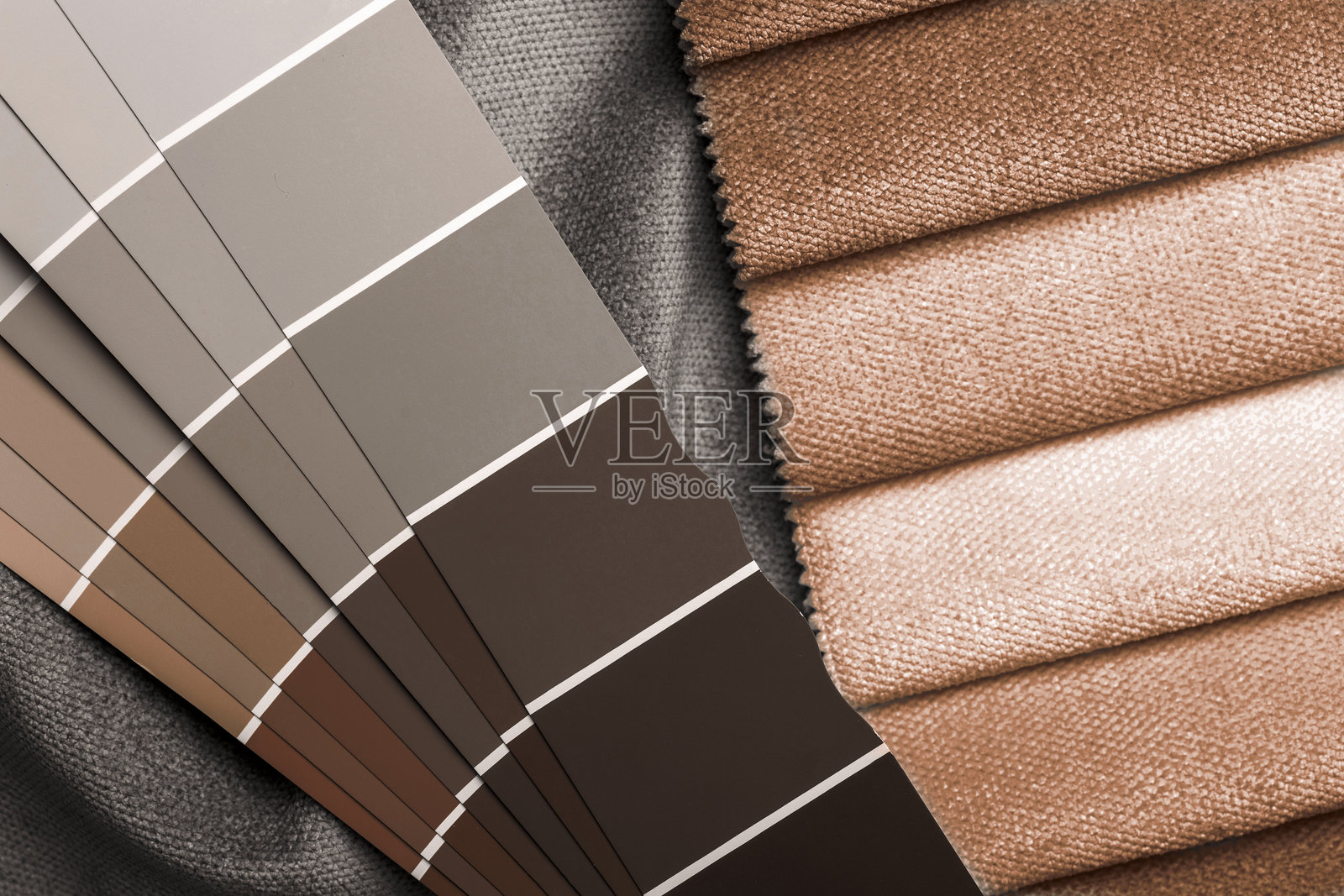 各种面料与色彩调色板照片摄影图片