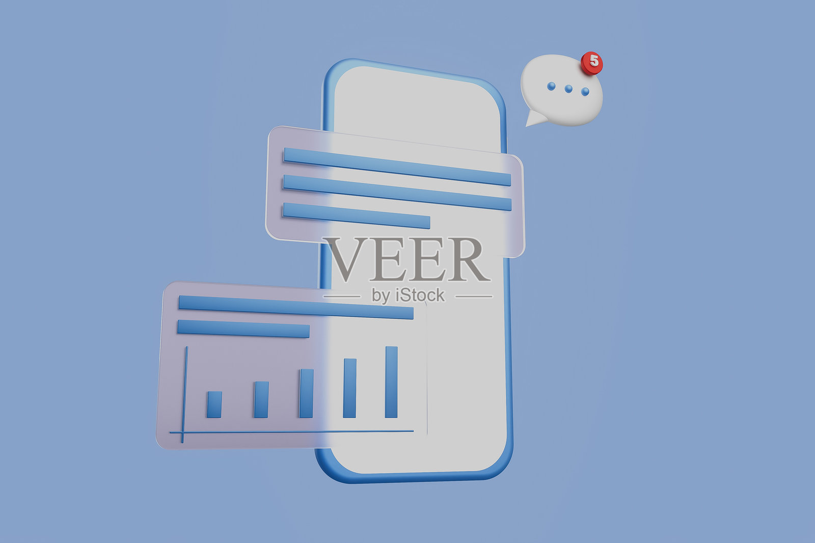 一部带有红色按钮的电话，旁边有一个气泡，里面写着字母G照片摄影图片