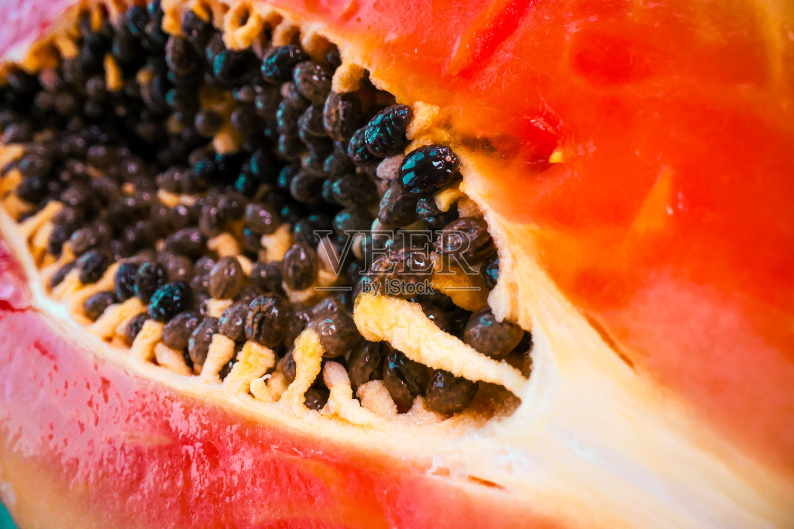 木瓜果实特写。照片摄影图片