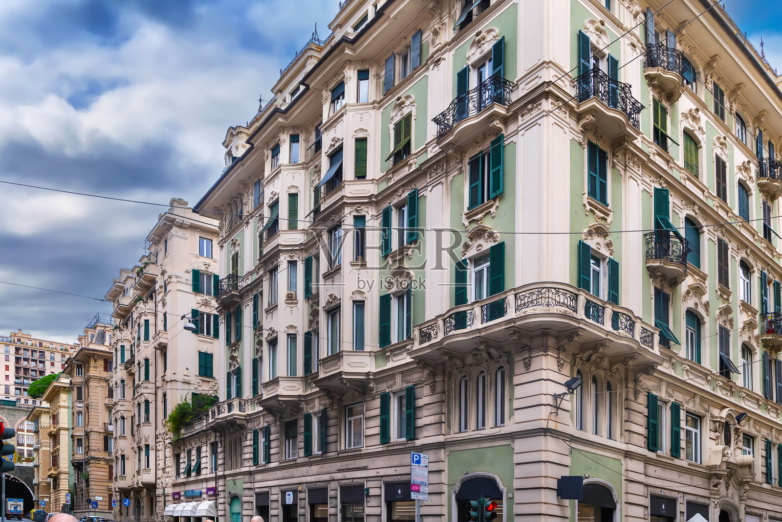 意大利热那亚的街道照片摄影图片