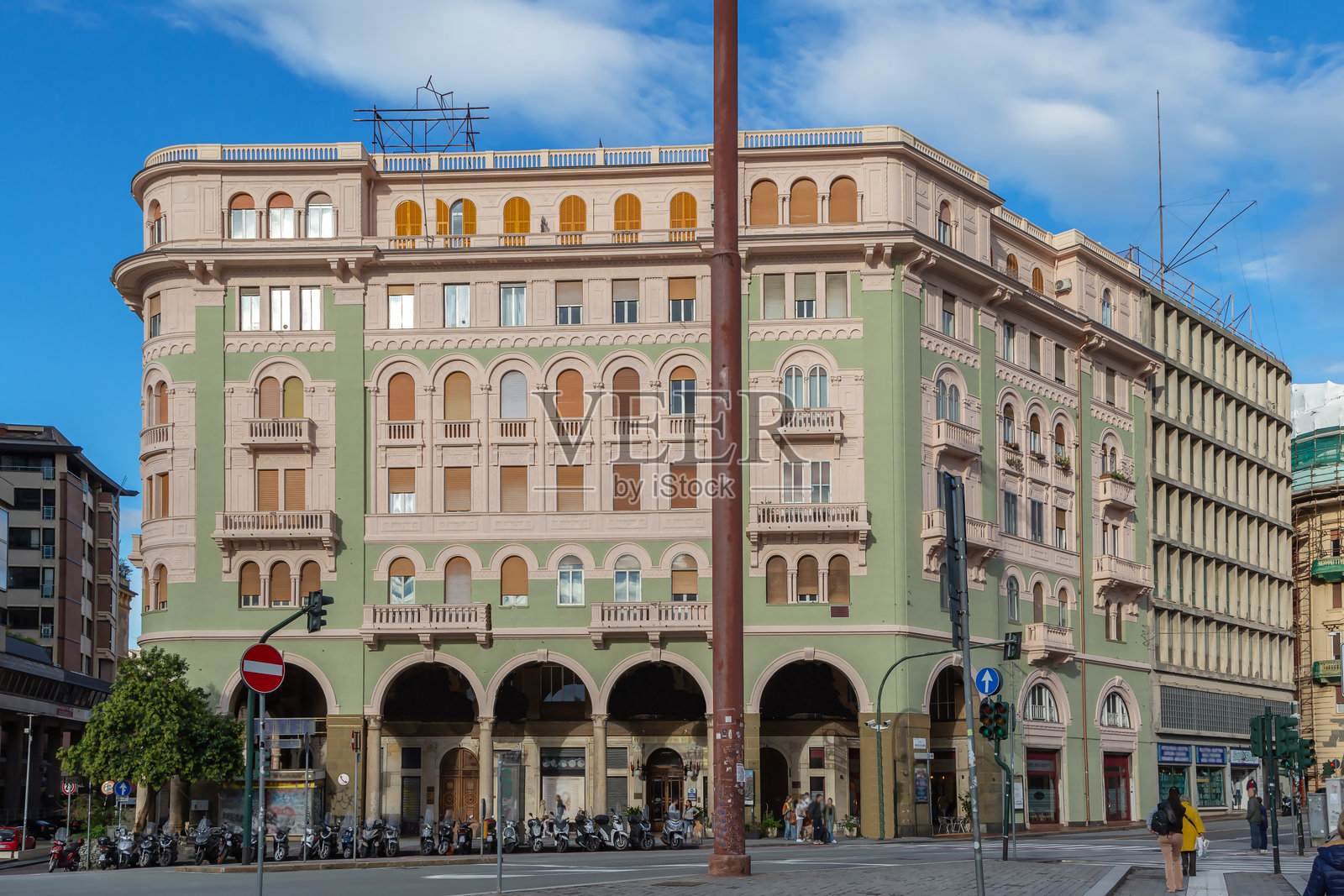 意大利热那亚的街道照片摄影图片