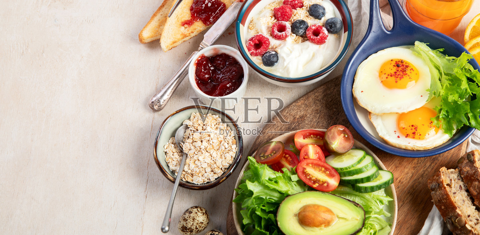 健康早餐生活方式，健康饮食，节食，体重。照片摄影图片
