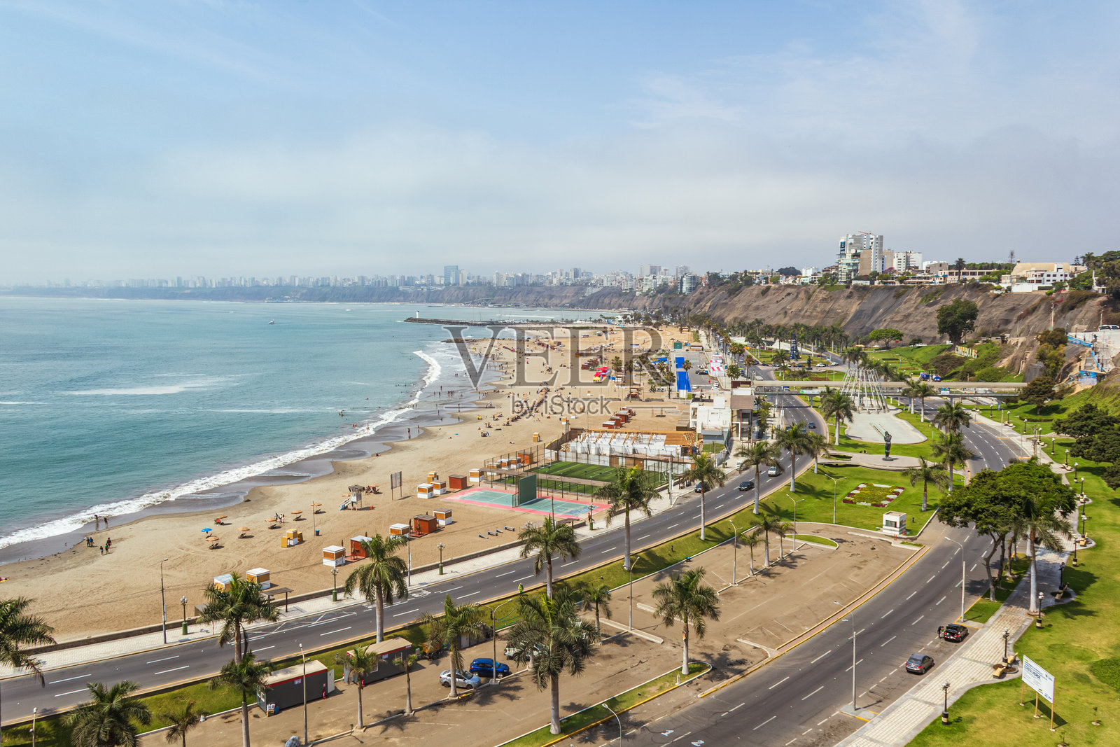 利马乔里略区的海岸线夏日景象照片摄影图片