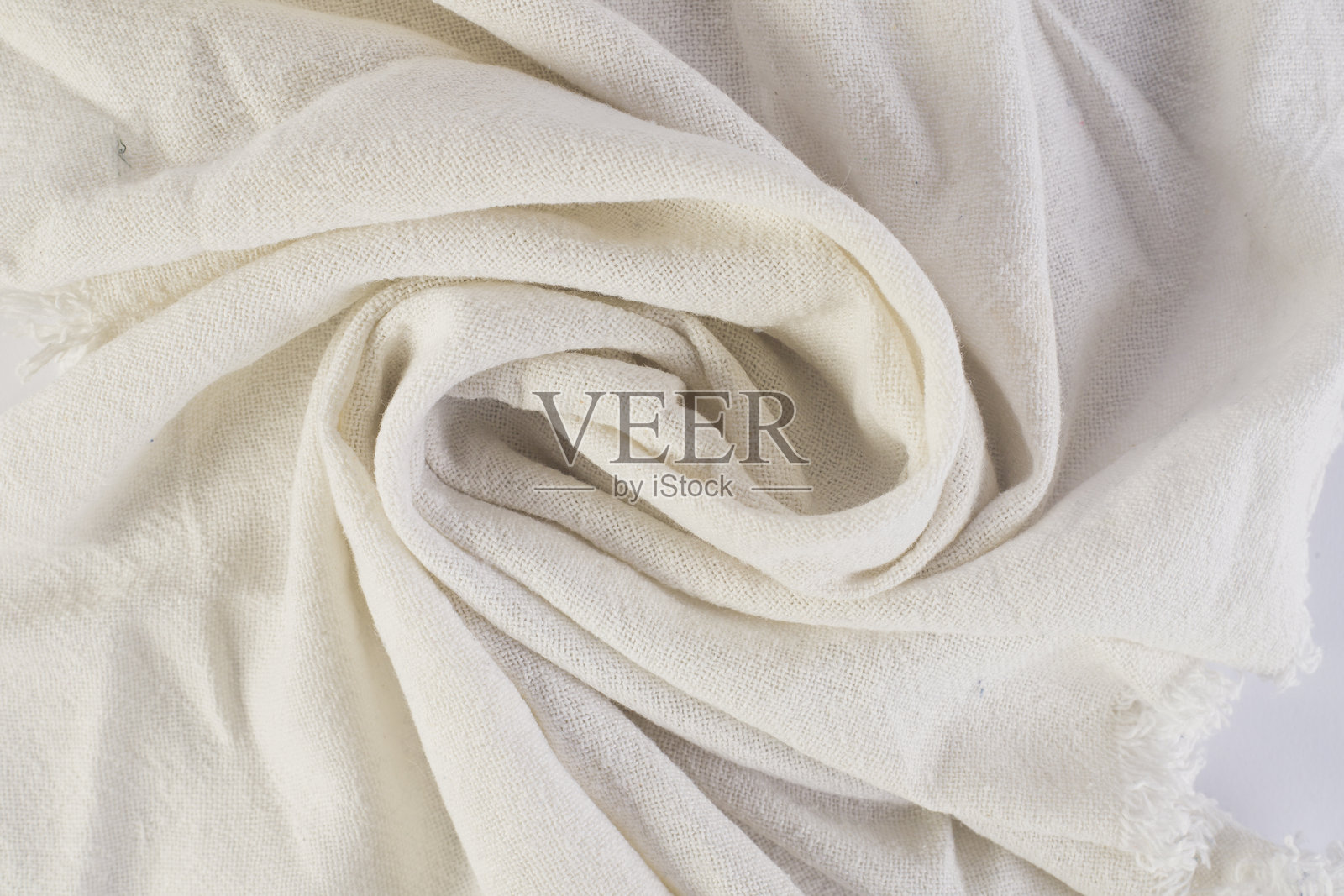 白色皱褶螺旋布料纹理背景照片摄影图片